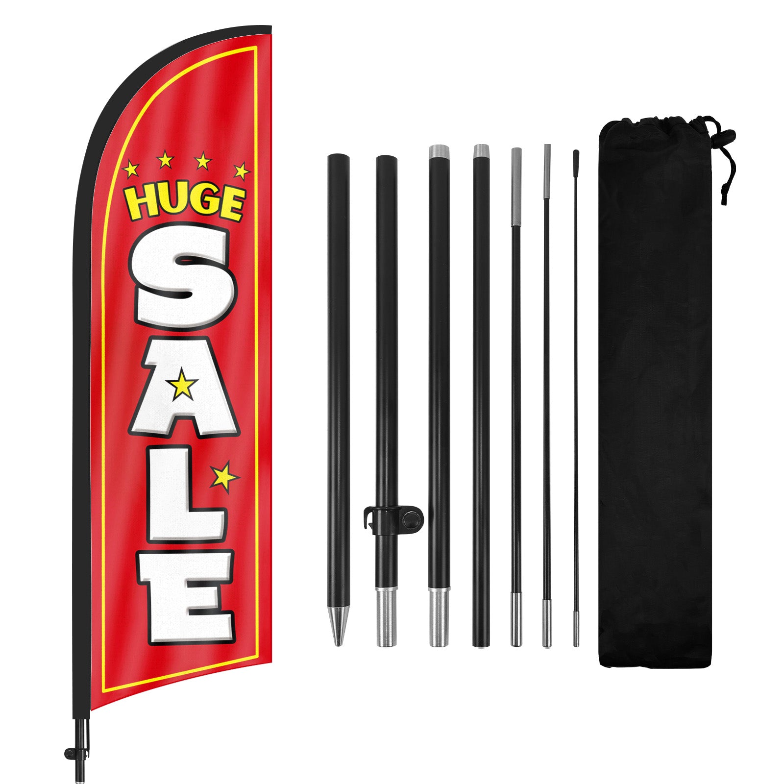 8ft Huge Sale Red Feather Flag Pole Kit