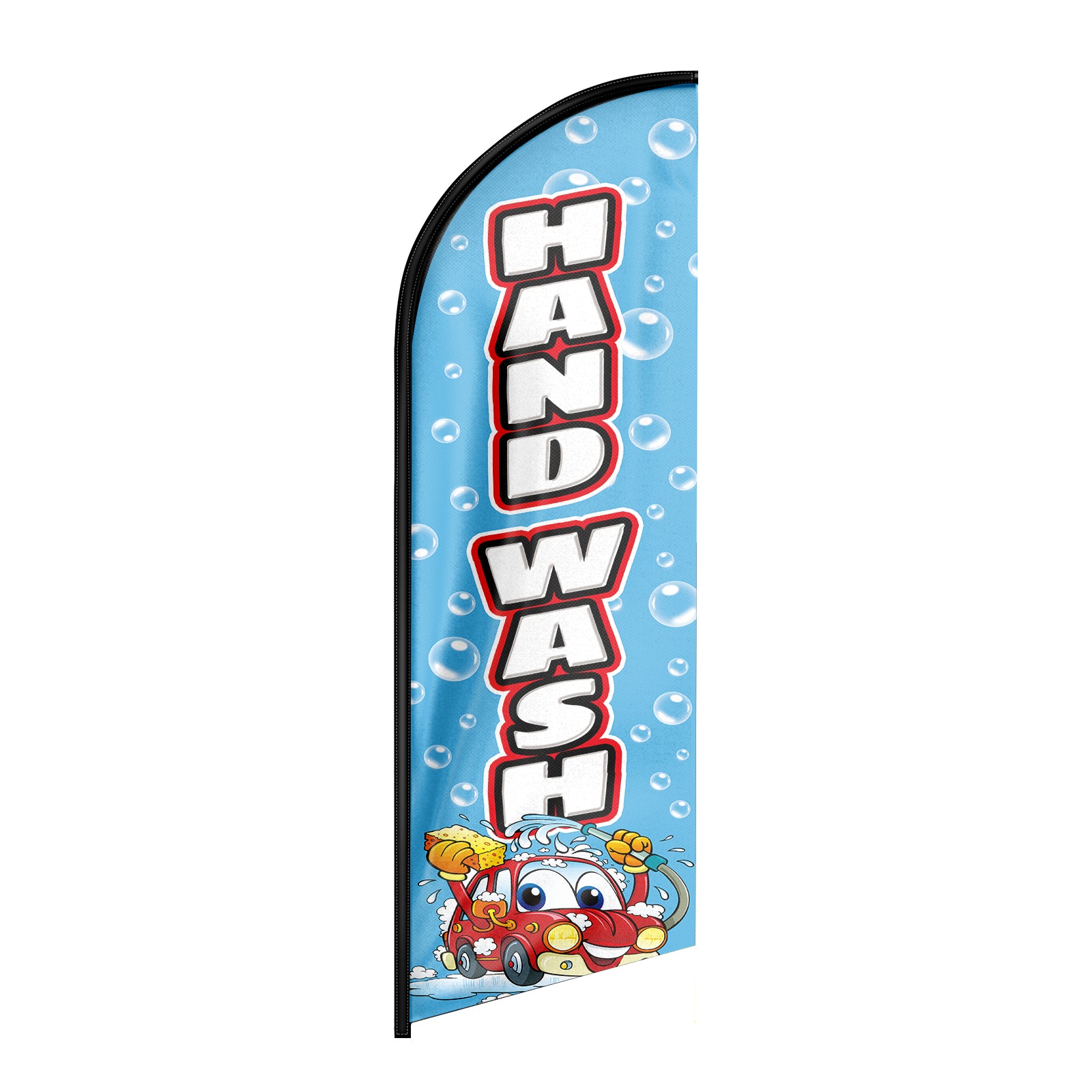 Car Wash Signs-8ft Hand Wash Feather Flag for Hand Wash Business