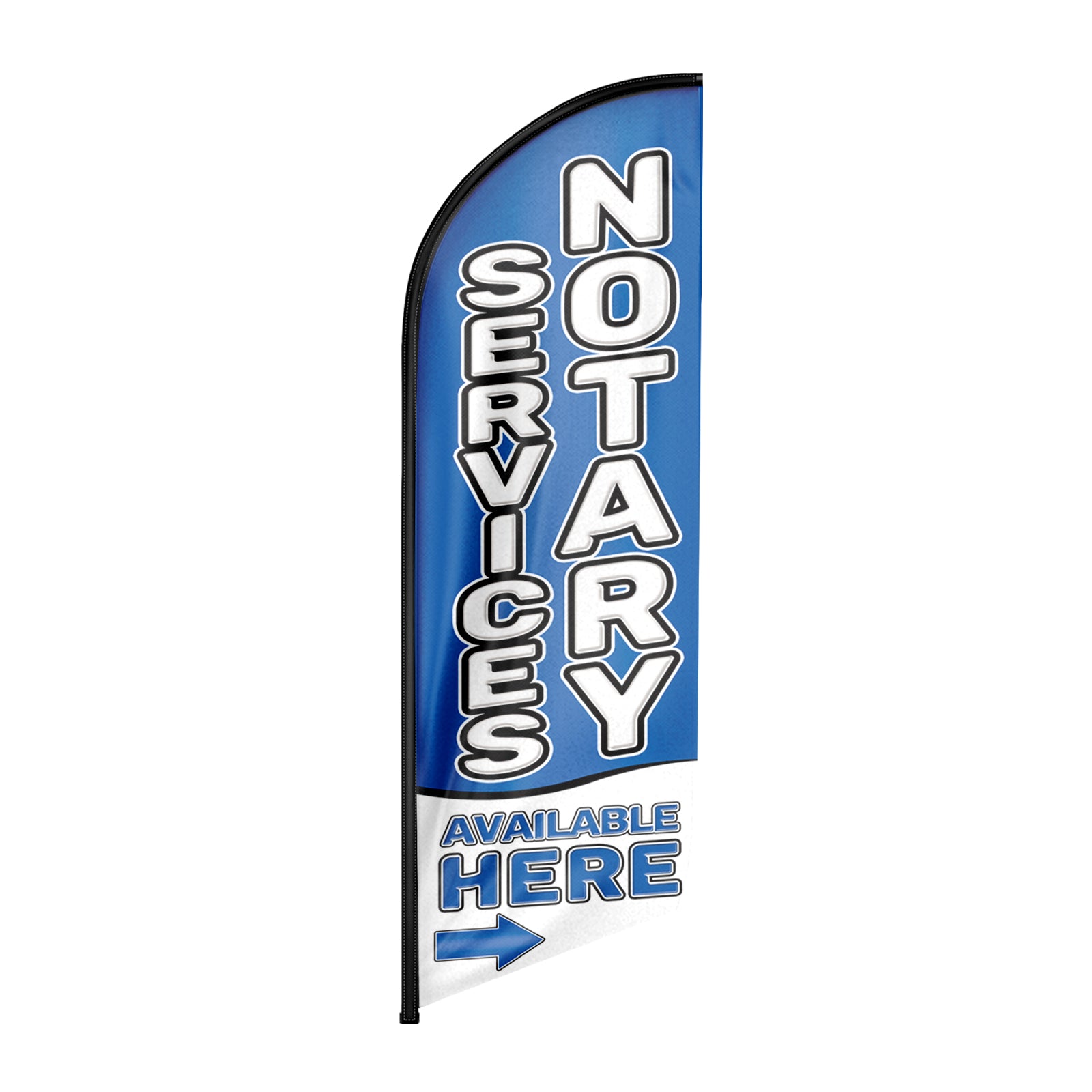 8ft Notary Services Available Here Feather Flag（Flagpole Not Included）