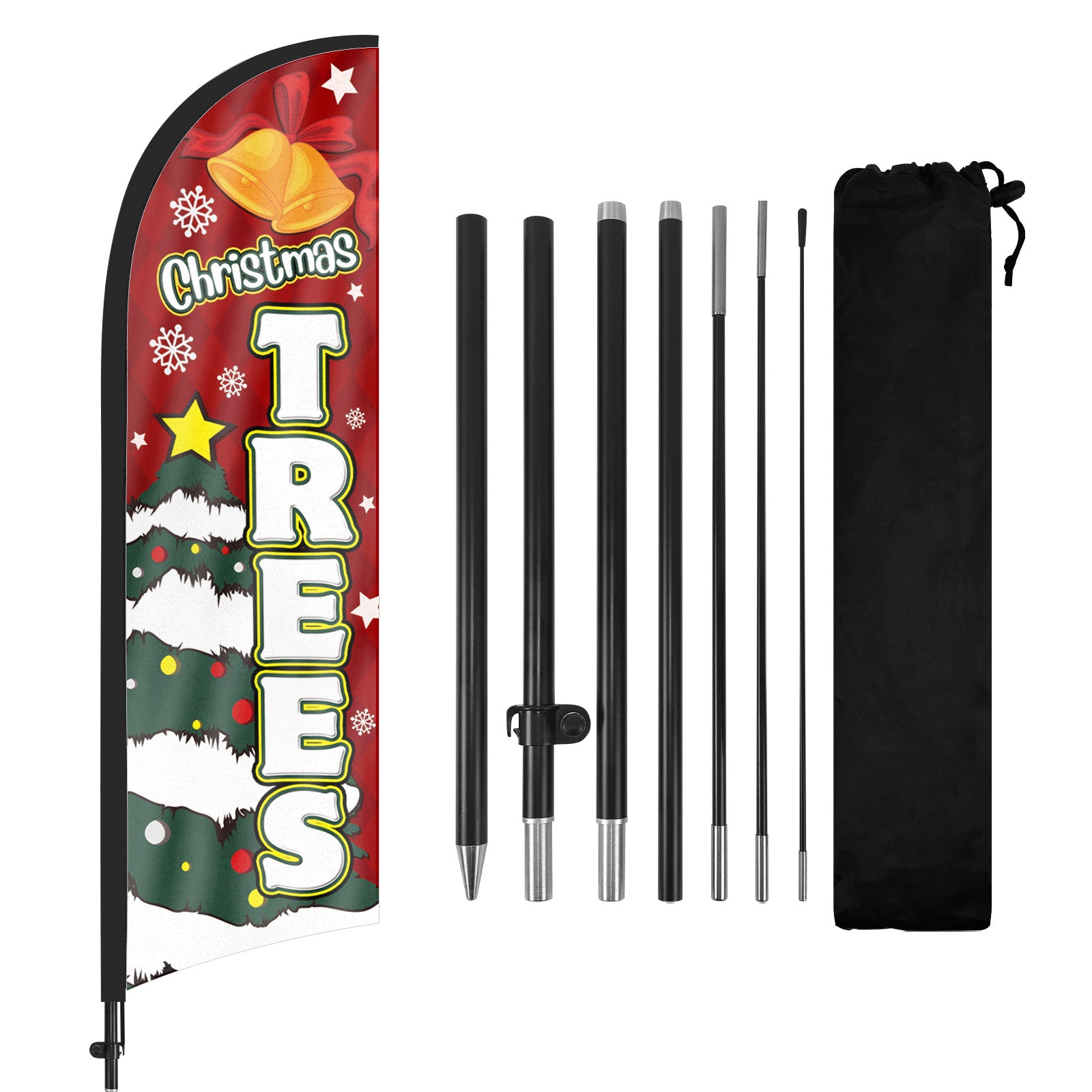 8ft Christmas Trees Feather Flag with Pole and Stake