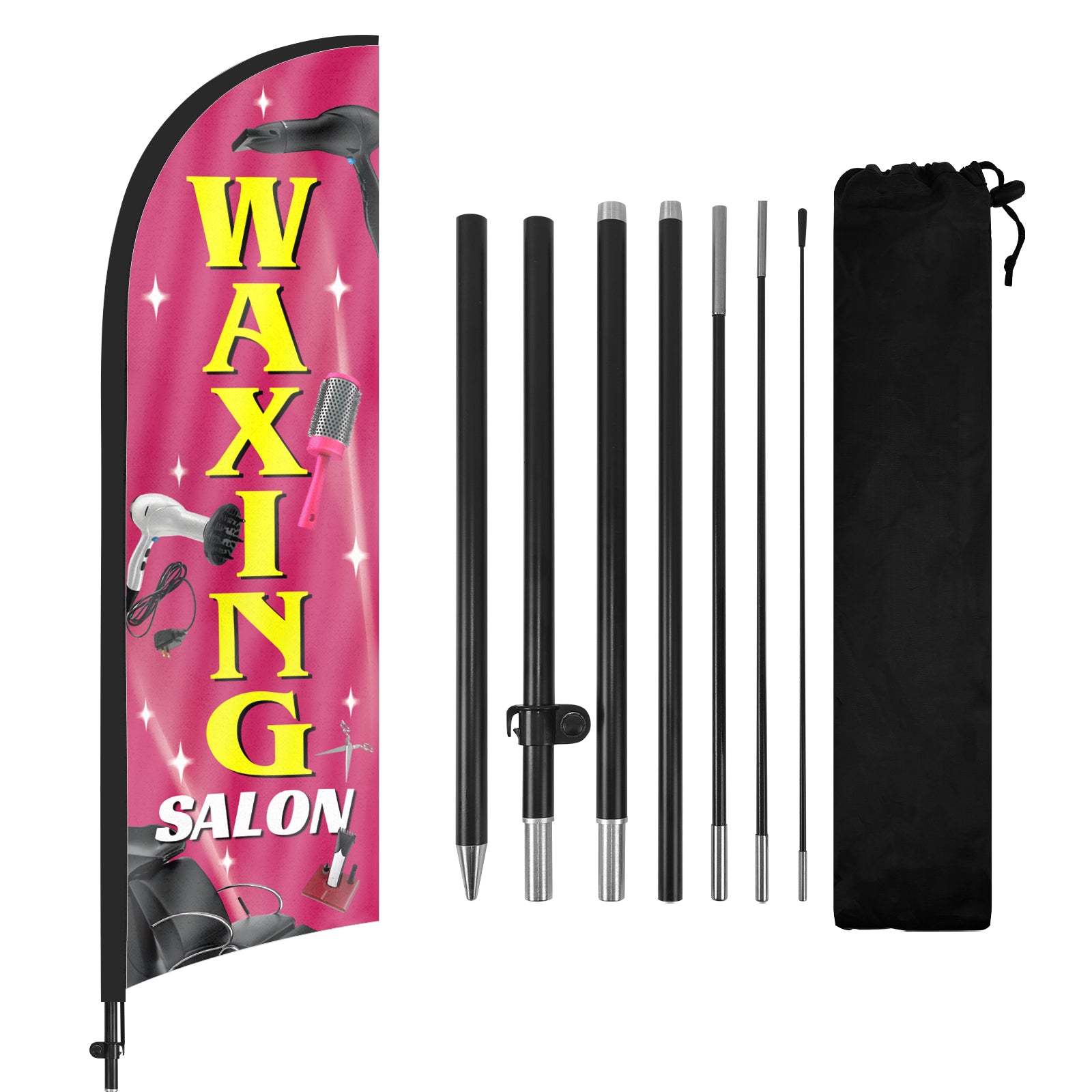 8ft Waxing Salon Feather Flag with Pole and Stake