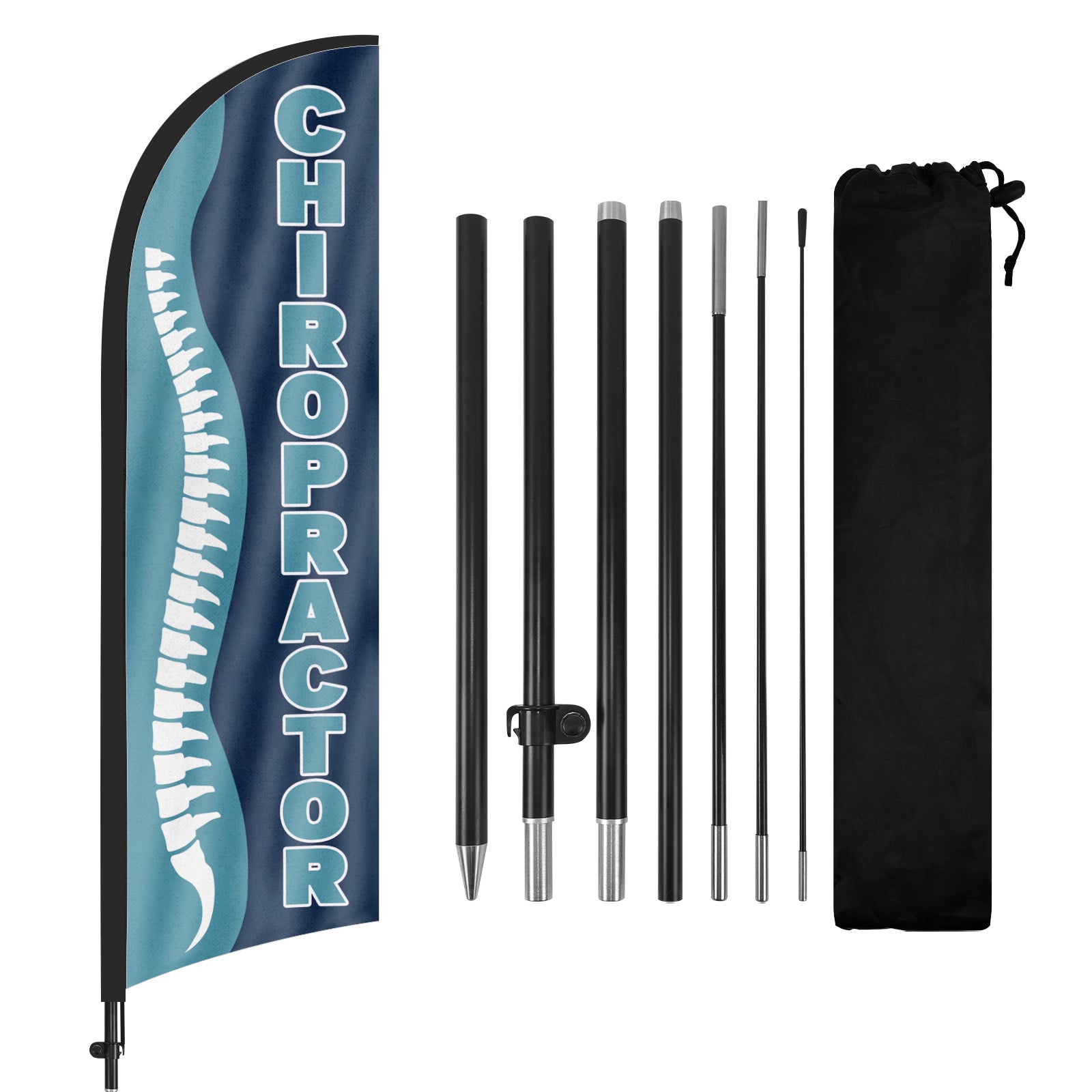 8ft Chiropractor Feather Flag with Pole and Stake
