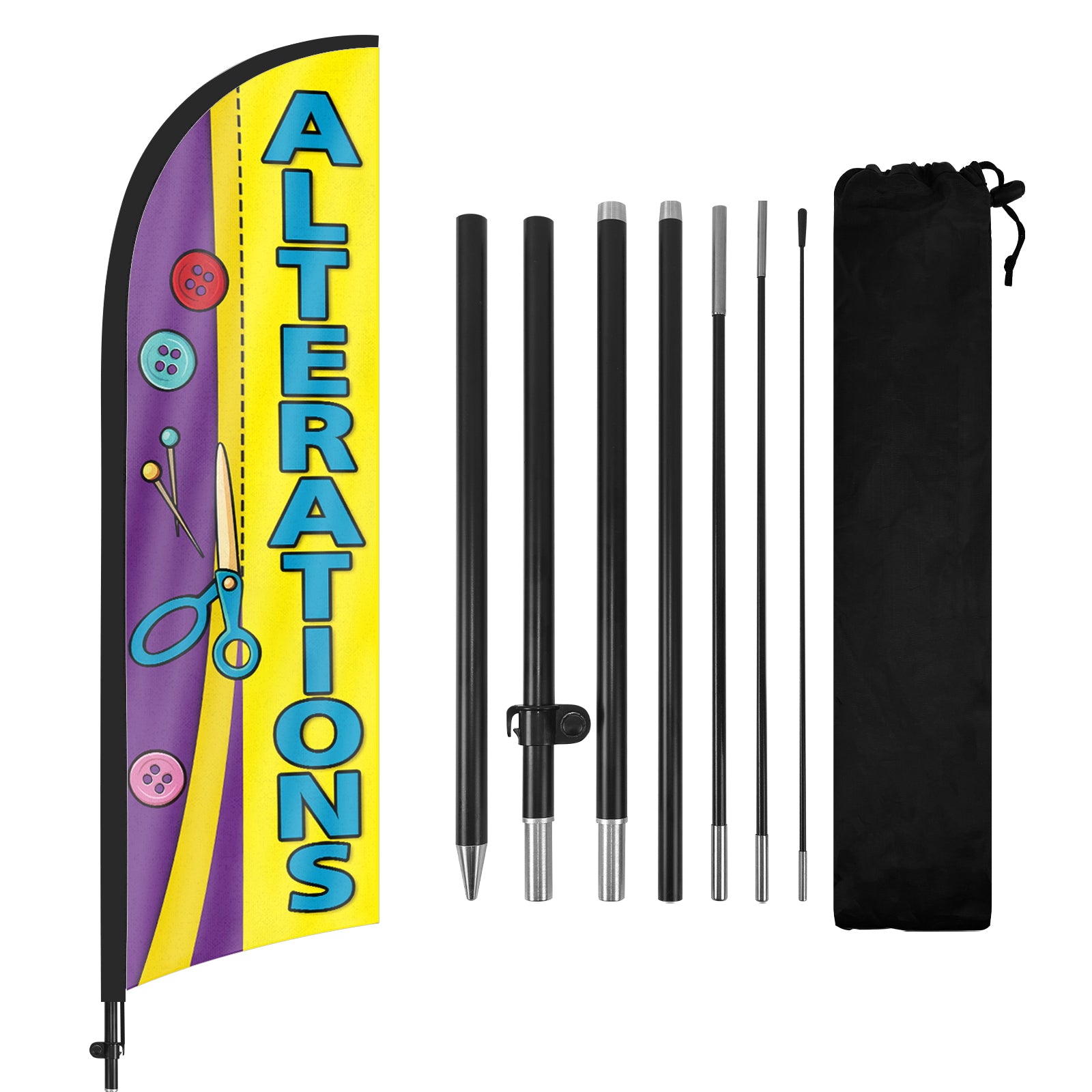8Ft Alterations Feather Flag with Pole & Stake