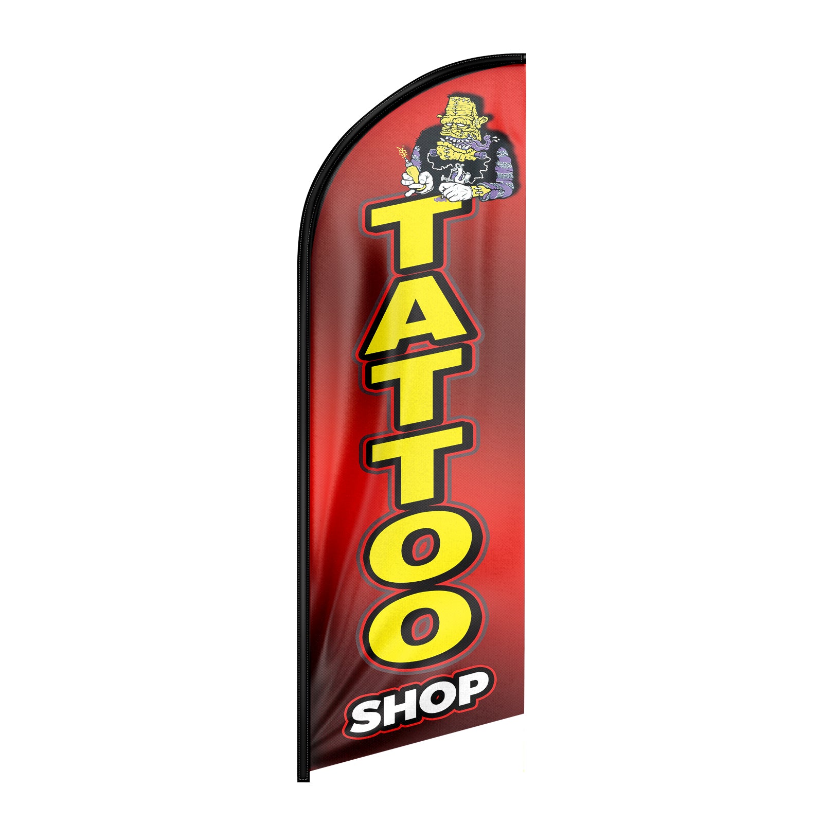 8ft Tattoos Feather Flag for Tattoo Shop Business (8ft Flagpole Not Included)