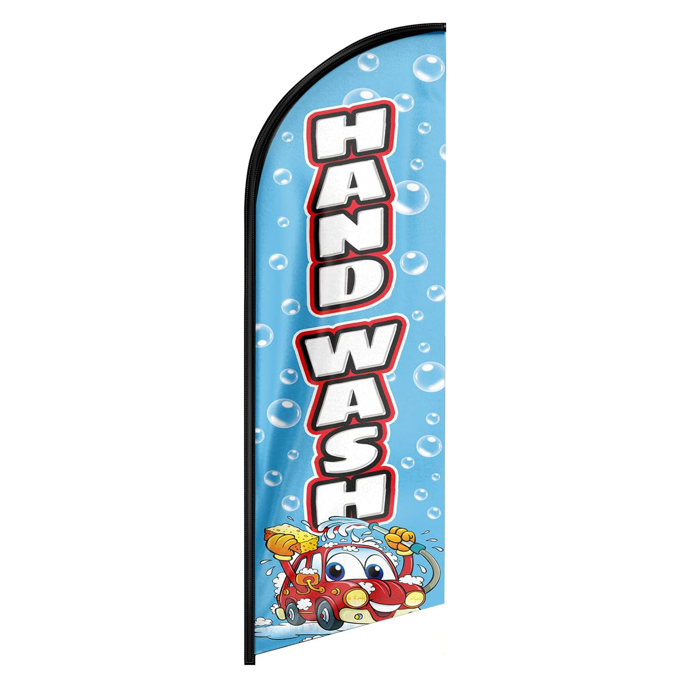 Car Wash Signs-8ft Blue Hand Wash Feather Flag for Hand Wash Business（Flagpole Not Included）