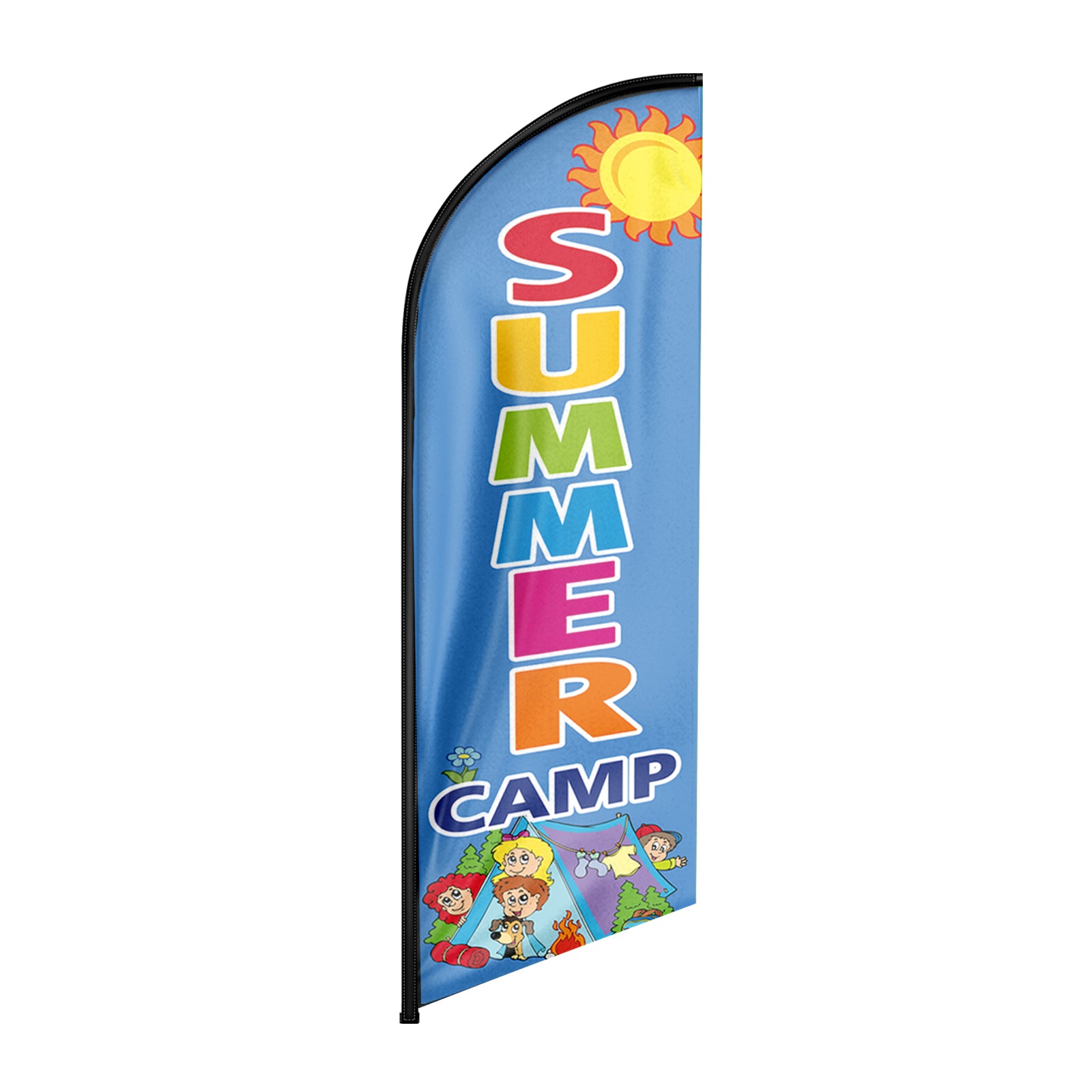 Summer Camp Flag-8ft Summer Camp Feather Flag for Summer Camp Business（Flagpole Not Included）