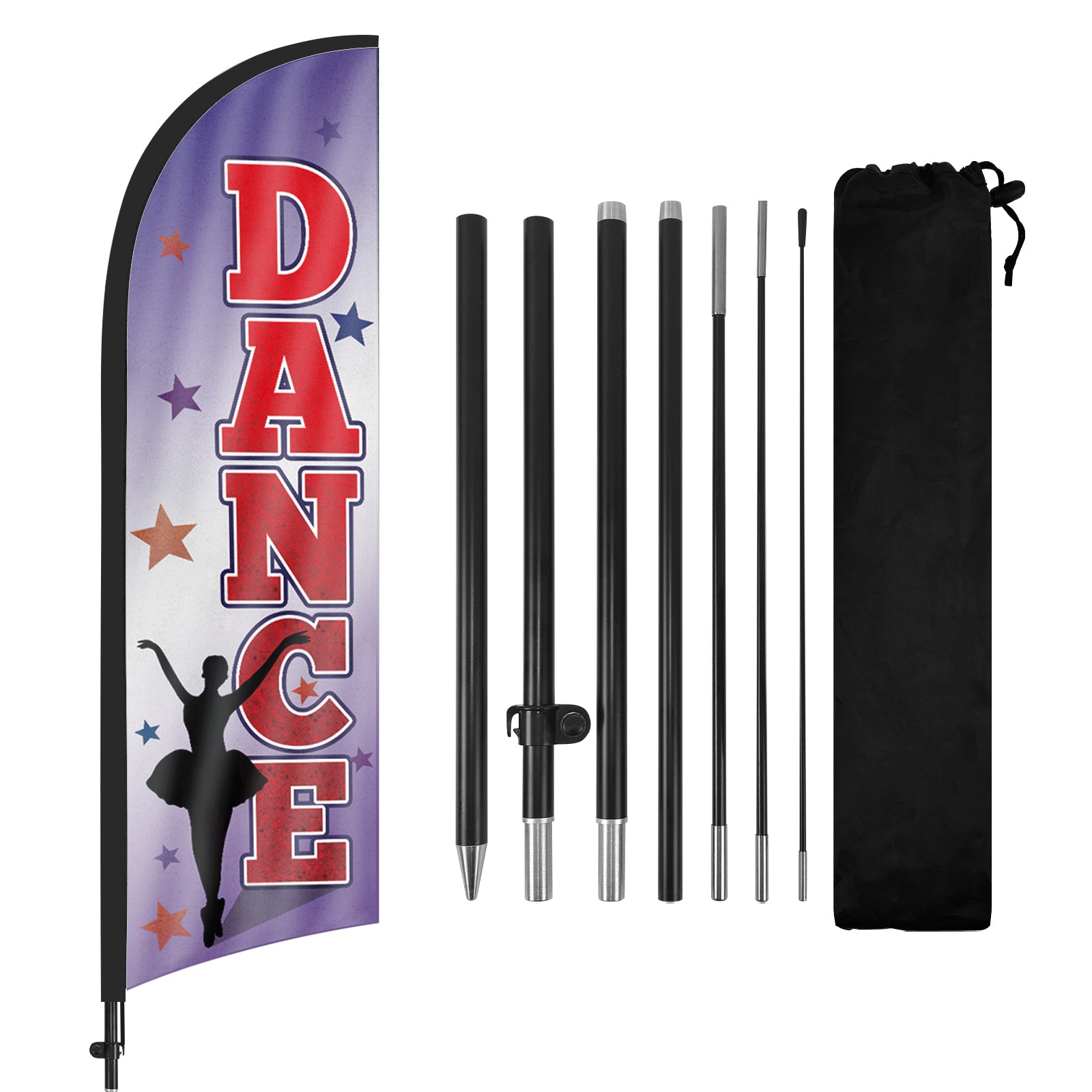 8Ft Dance Feather Flag with Pole & Stake