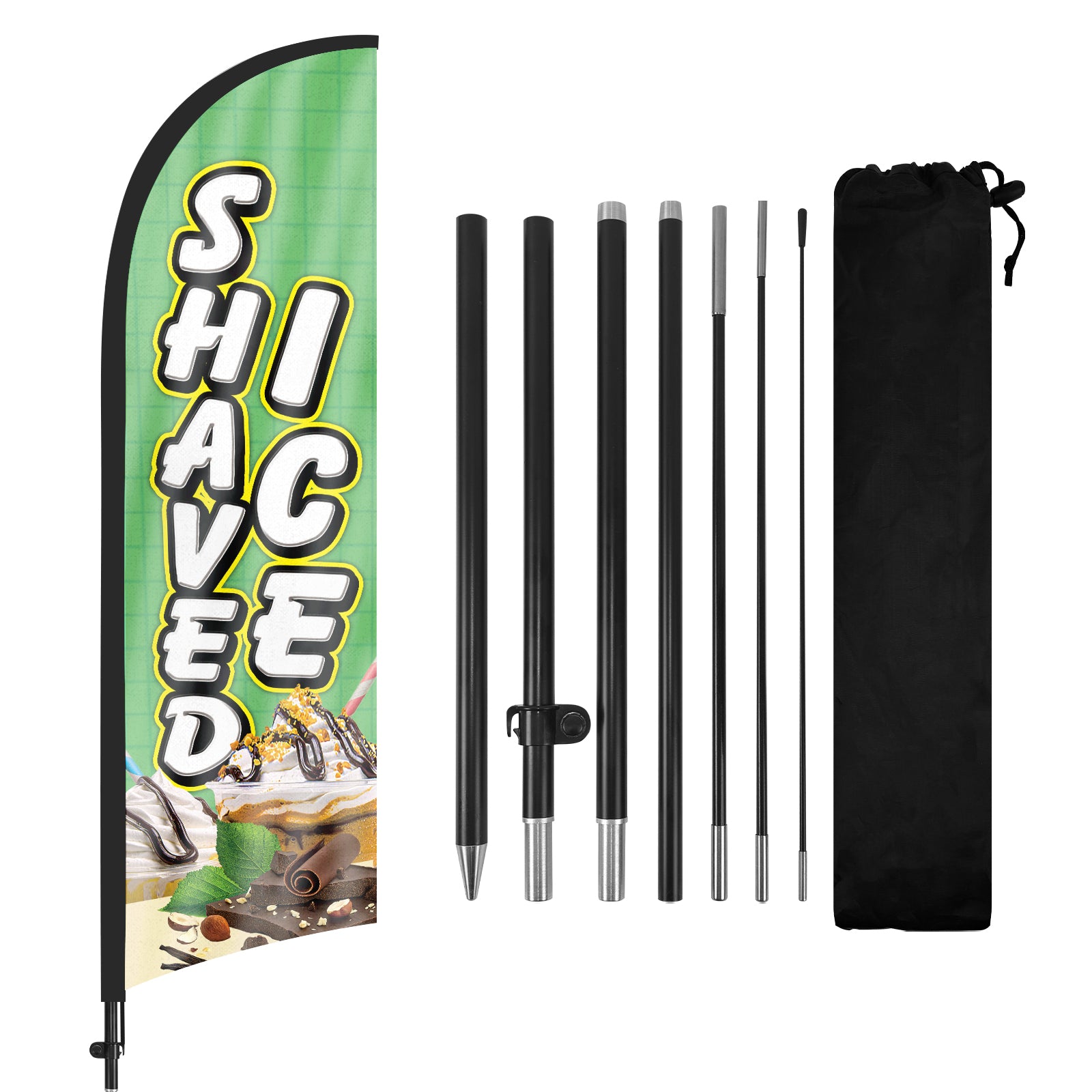 8Ft Shaved Ice Feather Flag Pole Kit
