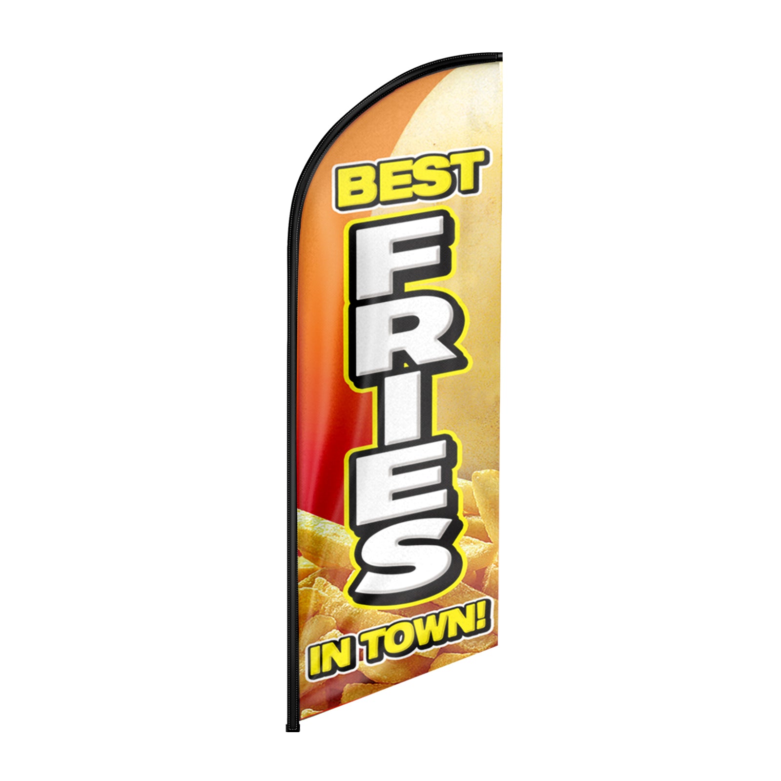 Flag Signs For Business-8ft Fries Feather Flag!（Flagpole Not Included）