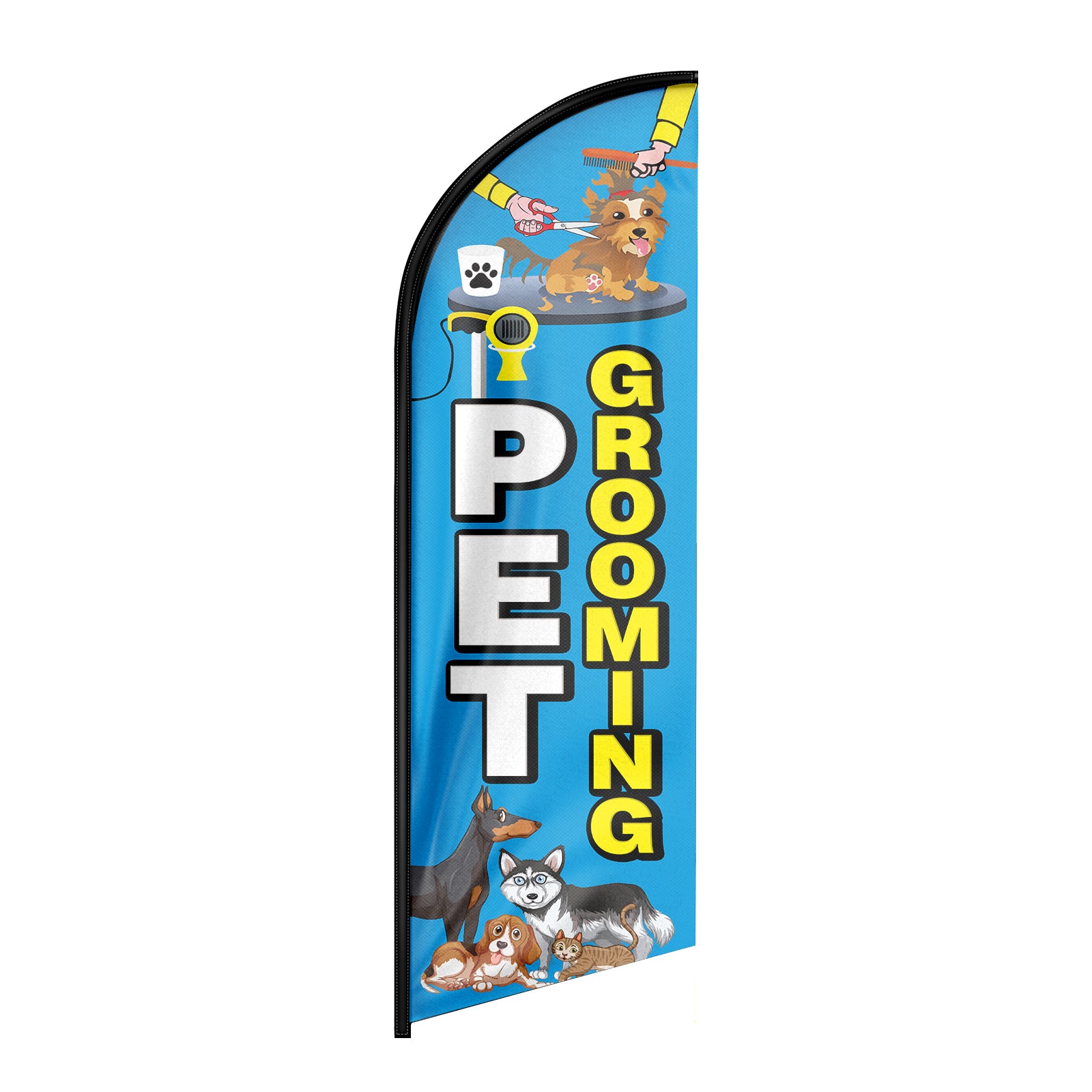 Pet Grooming Signs-8ft Pet Grooming Feather Flag（Flagpole Not Included）