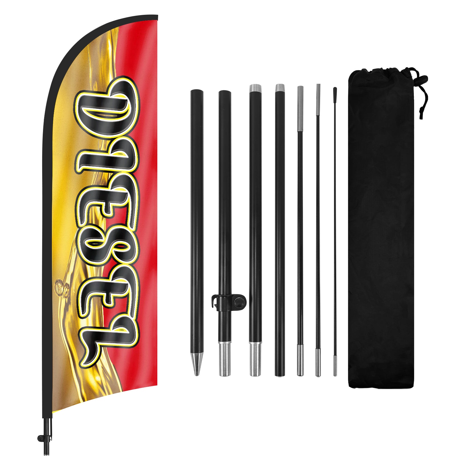 8ft Diesel Feather Flag Pole Kit