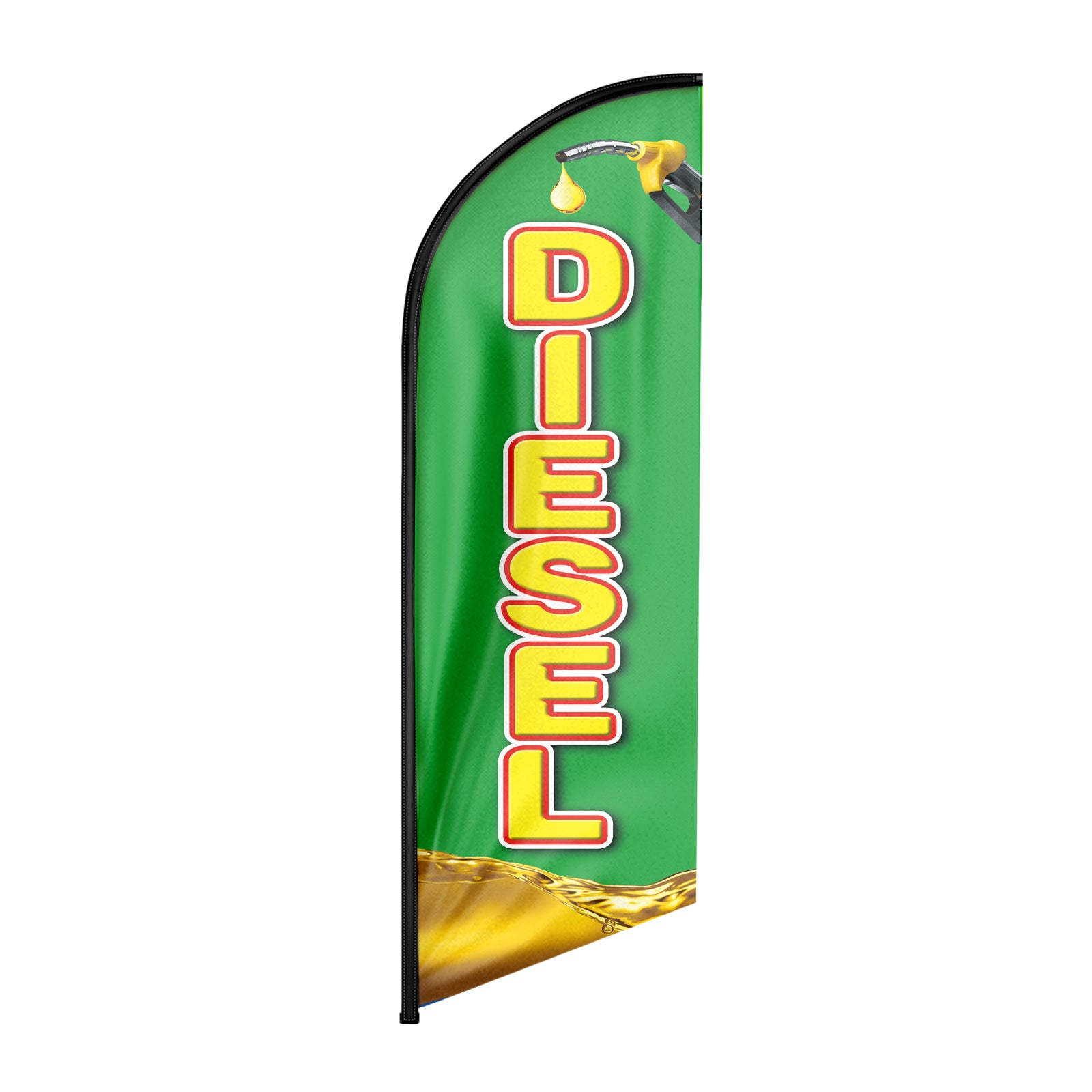 8ft Green Diesel Feather Flag for Diesel Business（Flagpole Not Included）