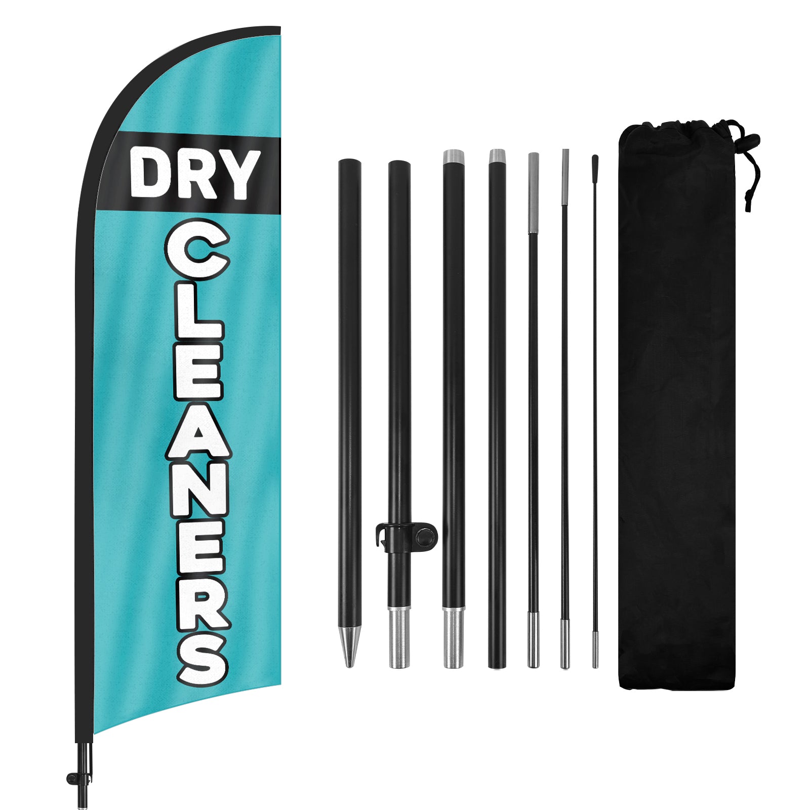 8Ft Dry Cleaners Feather Flag with Pole & Stake