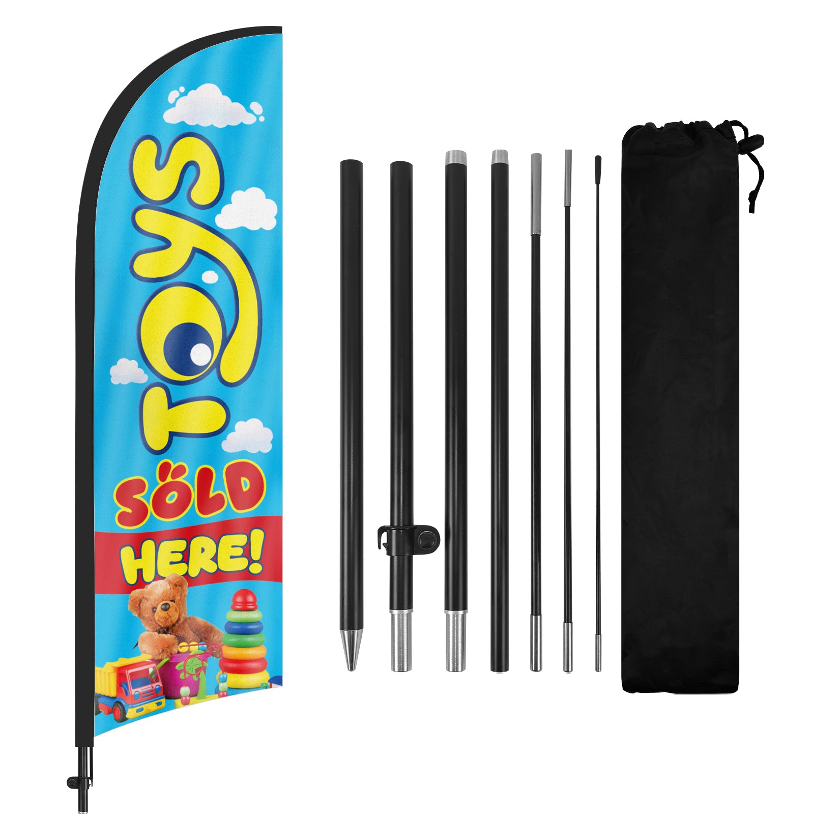 8ft Toys Sold Here Feather Flag with Pole and Stake