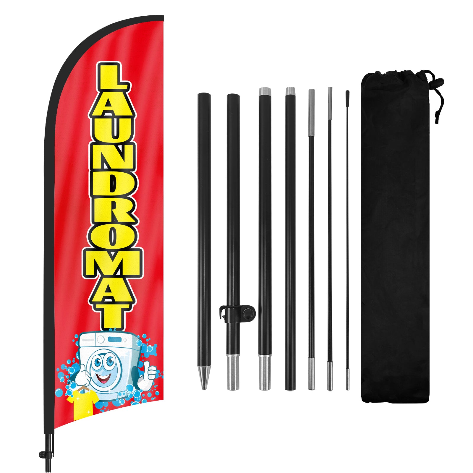 8ft Laundromat Feather Flag Pole Kit