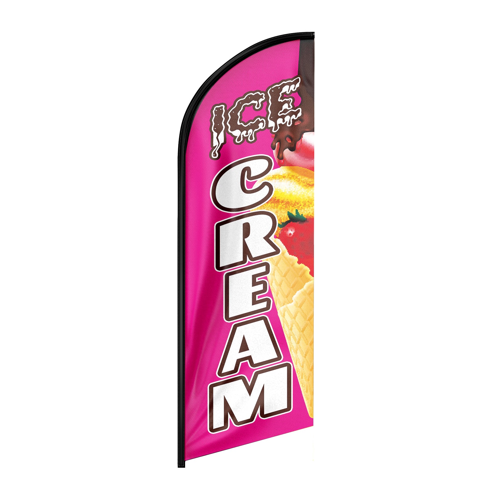 FSFLAG Ice Cream Swooper Flag: 8Ft Advertising Banner for Ice Cream Business(Flagpole Not Included)