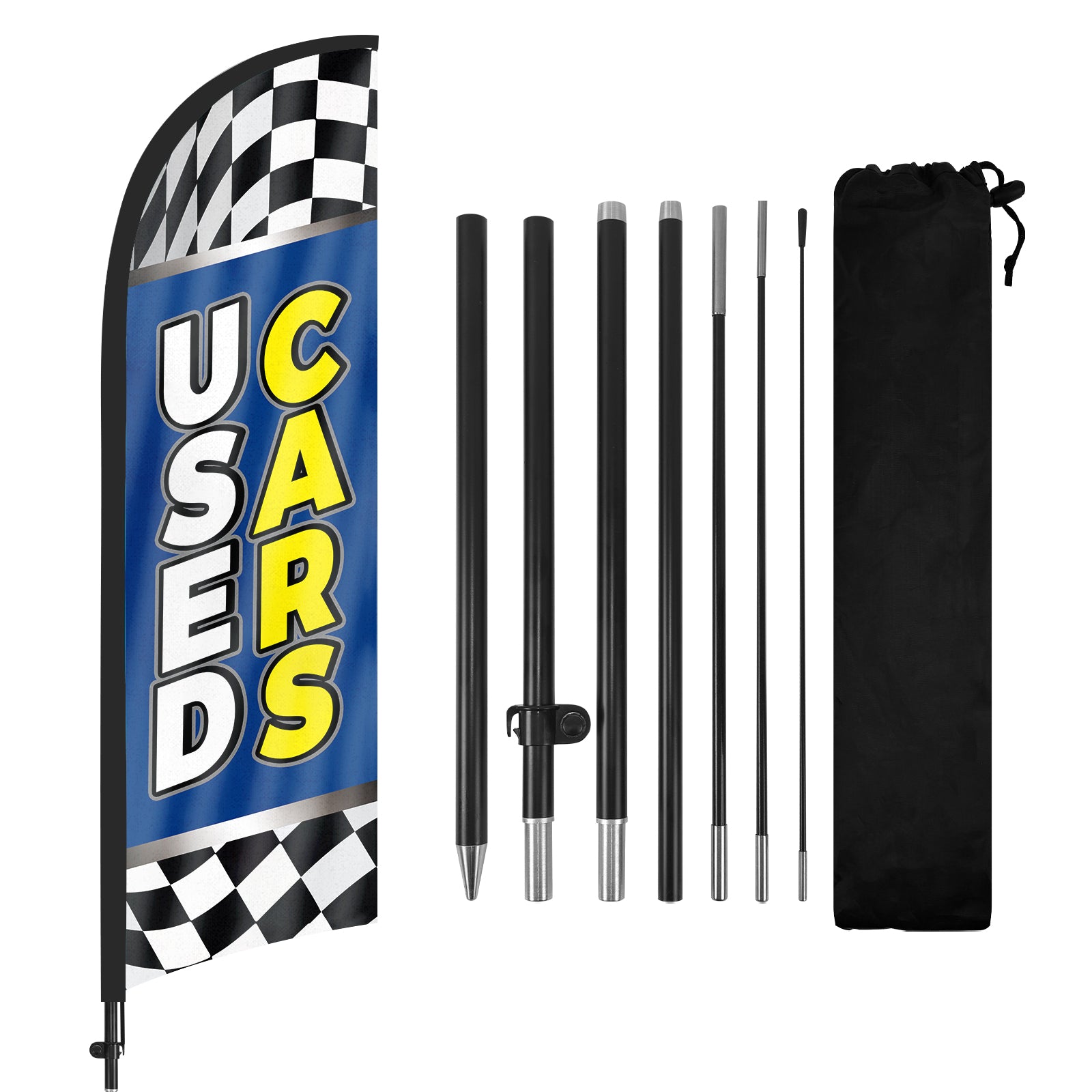 Used Cars Sign-8ft Used Cars Blue Feather Flag With Pole Kit