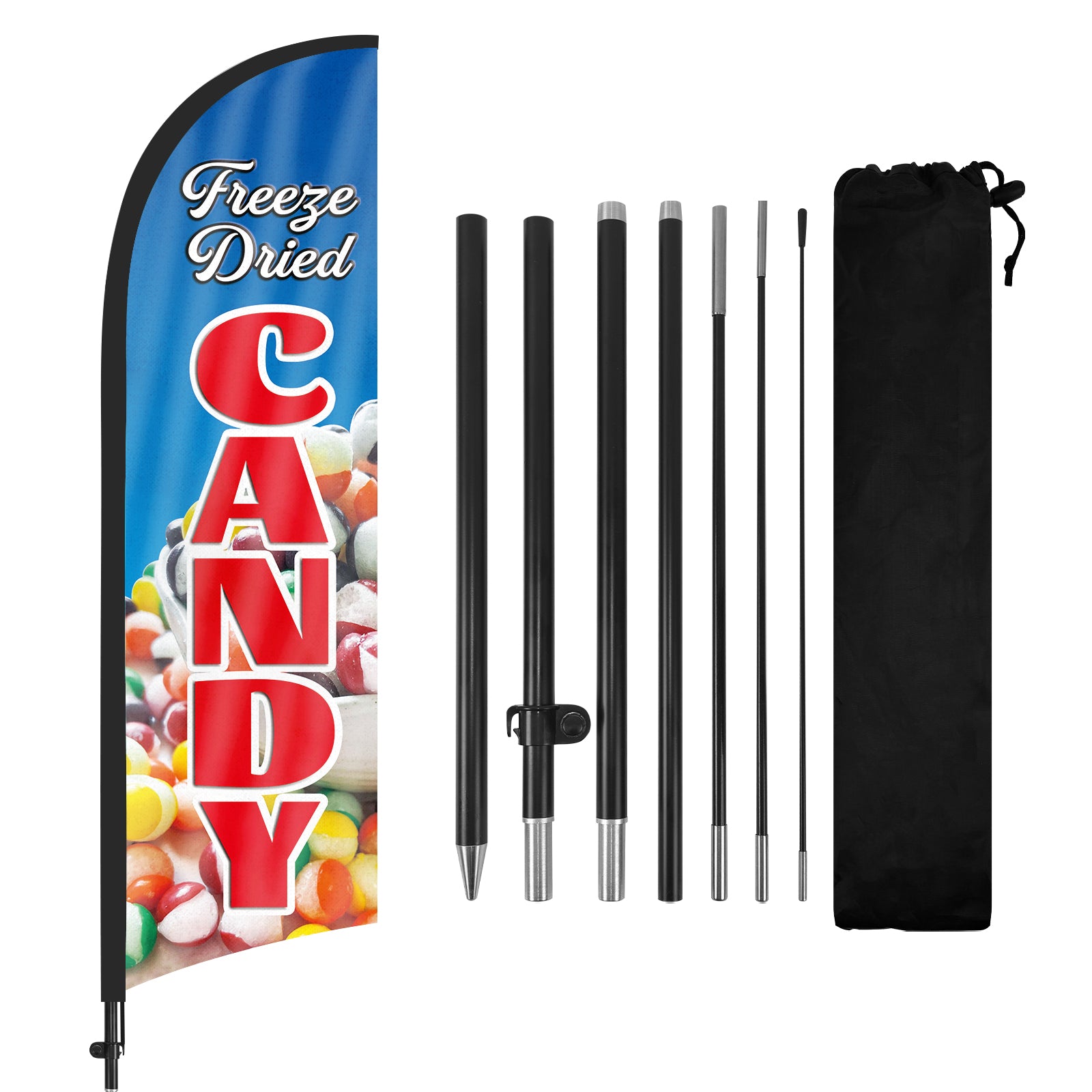 Freeze Dried Candy Banner-8Ft Triangular Feather Banner