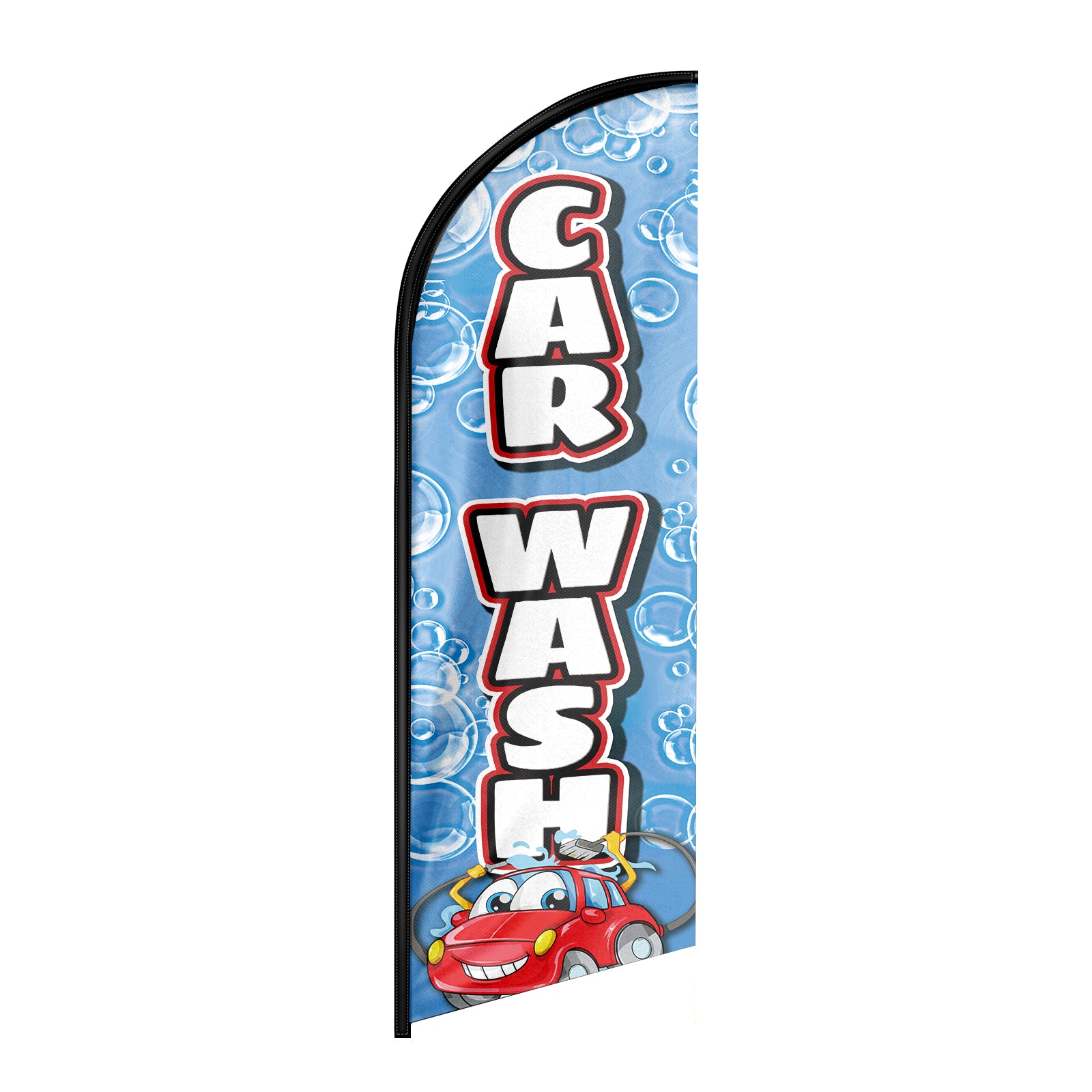 Car Wash Feather Flag: Advertising Banner for Car Wash Business (8ft Flagpole Not Included)