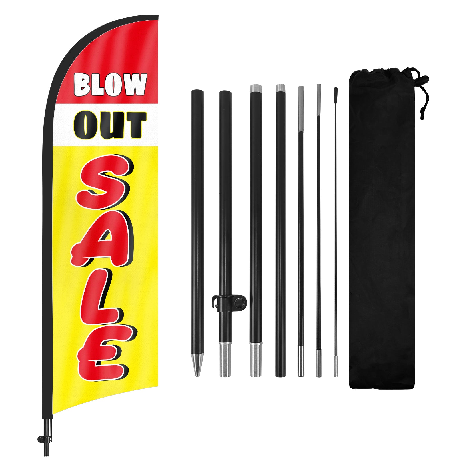 8ft Blowout Sale Yellow Feather Flag Pole Kit