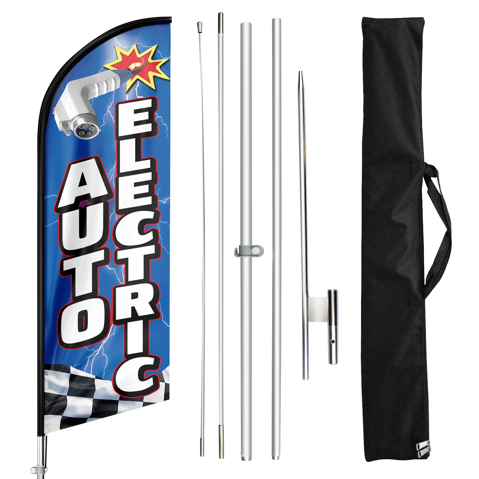 FSFLAG Auto Electric Swooper Flag Feather Flag Pole Kit