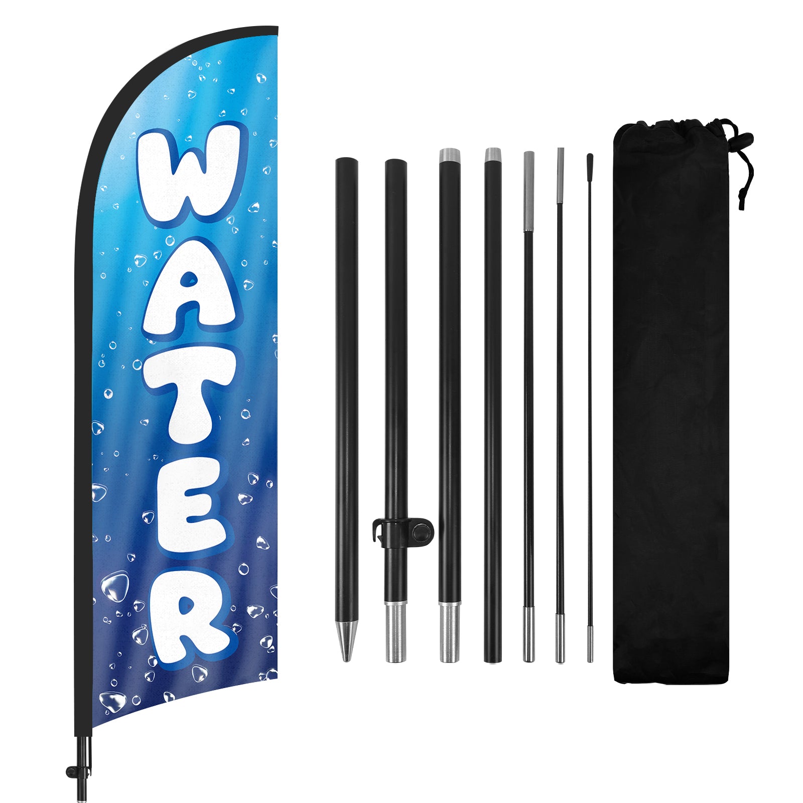 8ft Water 01 Feather Flag with Pole and Stake
