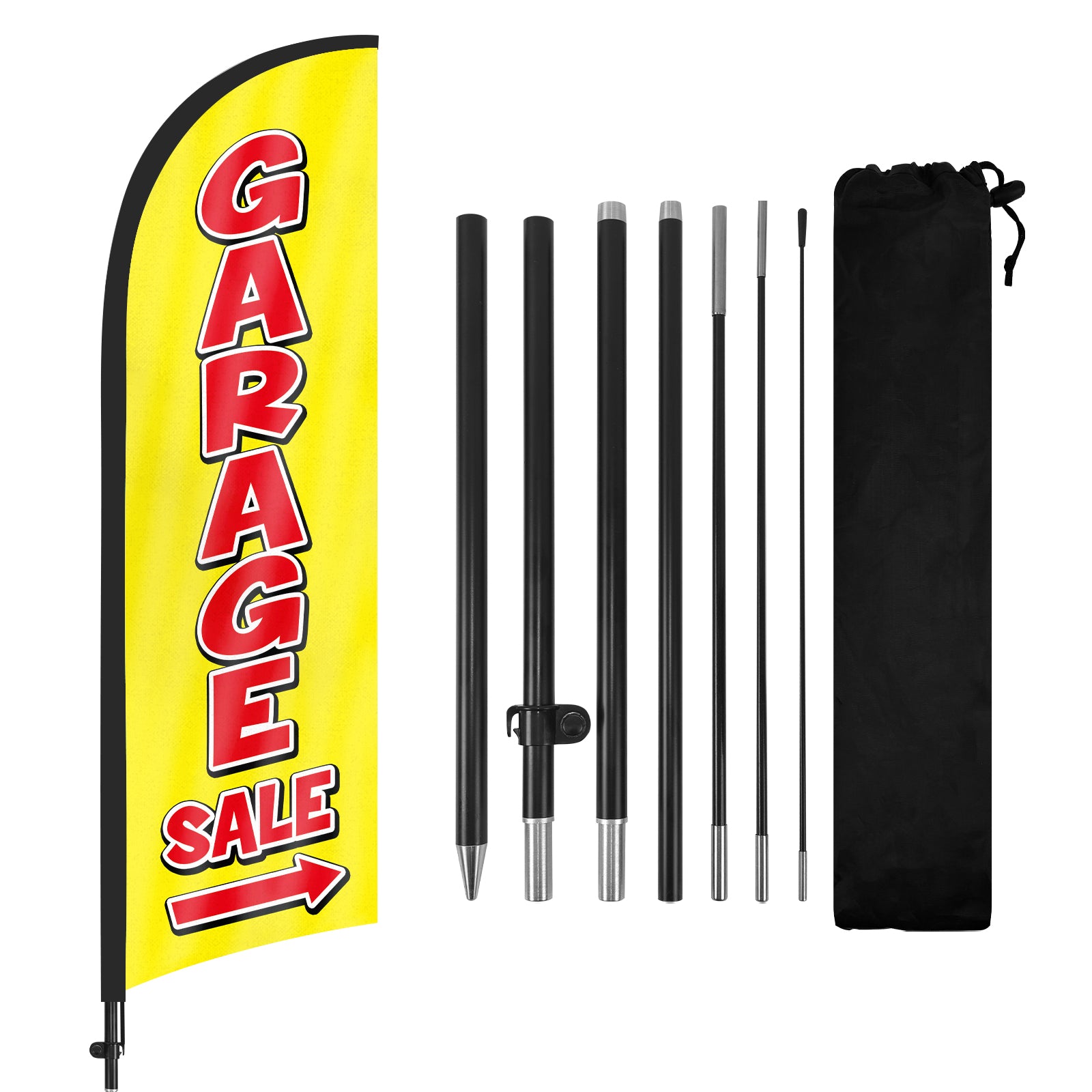 8ft Garage Sale Yellow Feather Flag Pole Kit