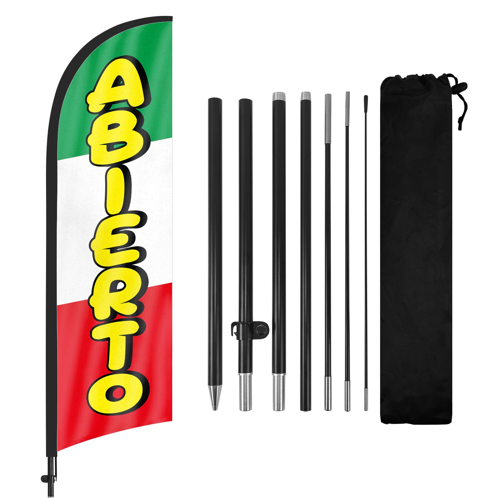 8ft Abierto 01 Feather Flag with Pole and Stake