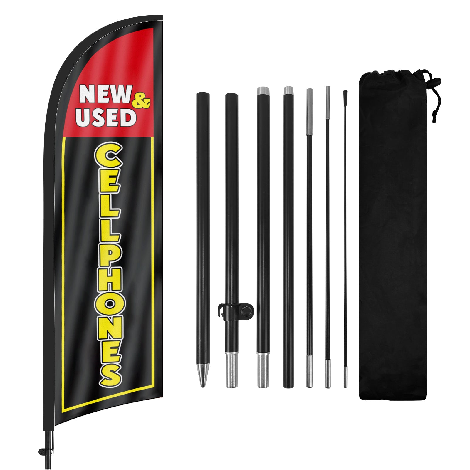 8Ft New&Used Cellphones Feather Flag with Pole & Stake