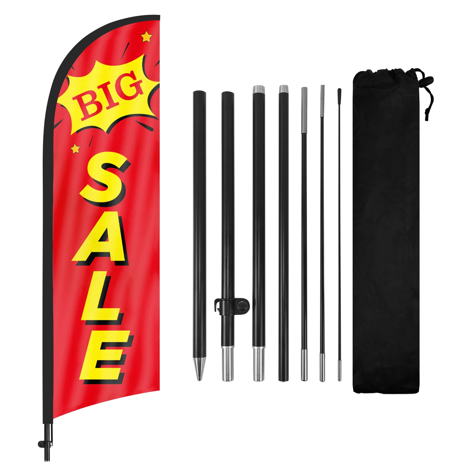 8ft Big Sale 01 Red Feather Flag Pole Kit