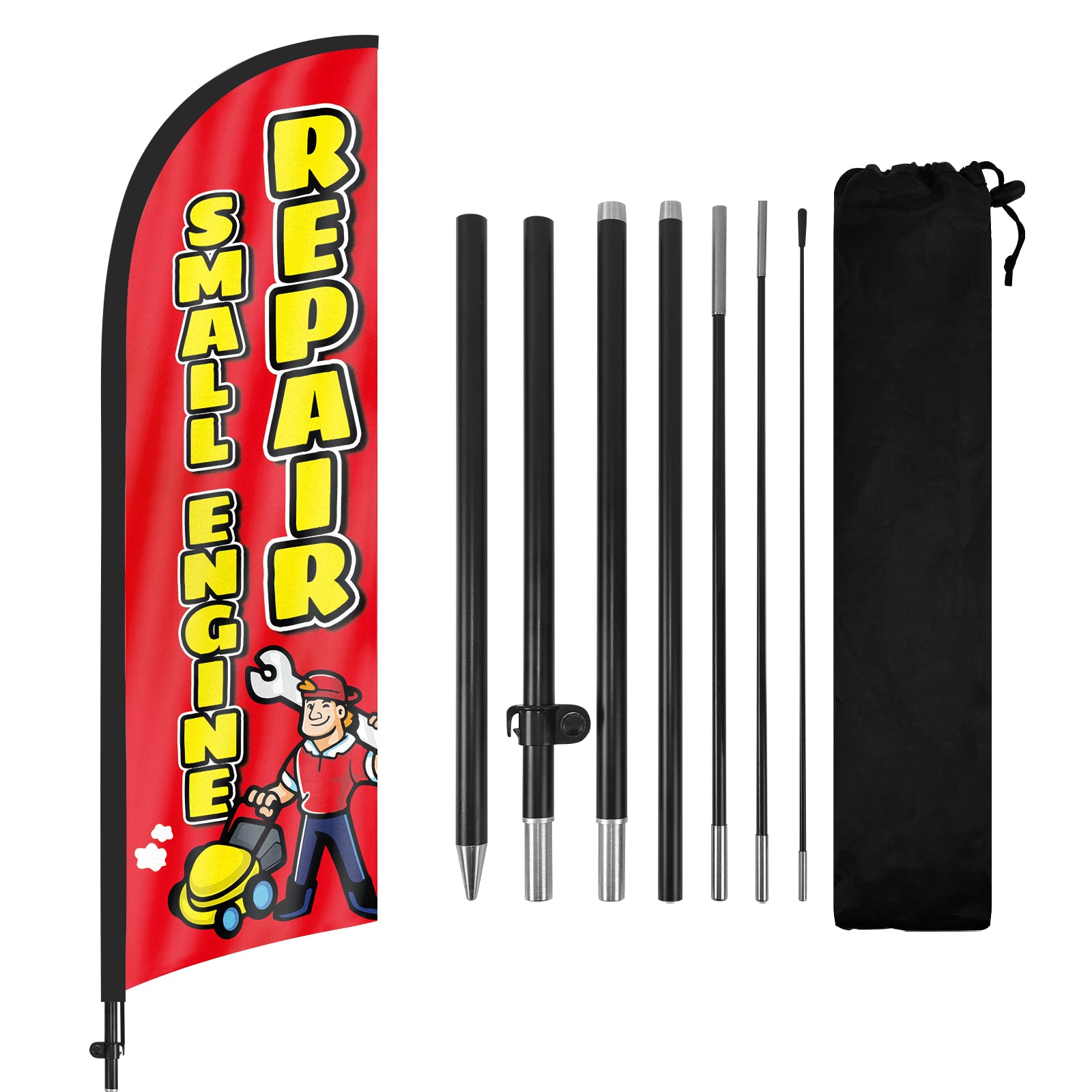 Small Engine Repair Sign-8ft Small Engine Repair Feather Flag Pole Kit