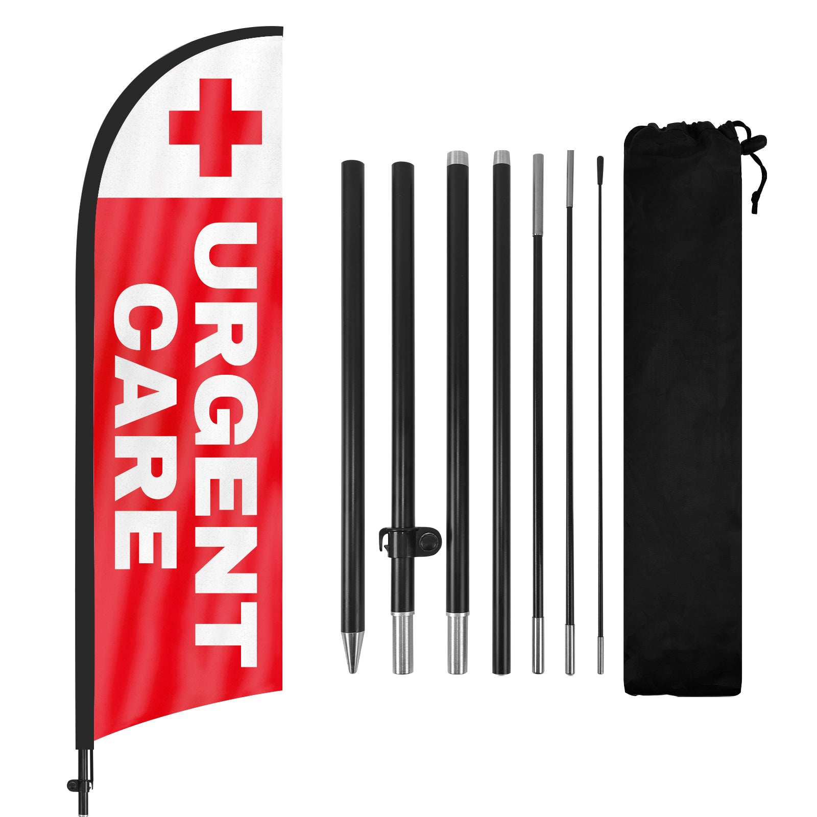 8ft Urgent Care Feather Flag with Pole and Stake
