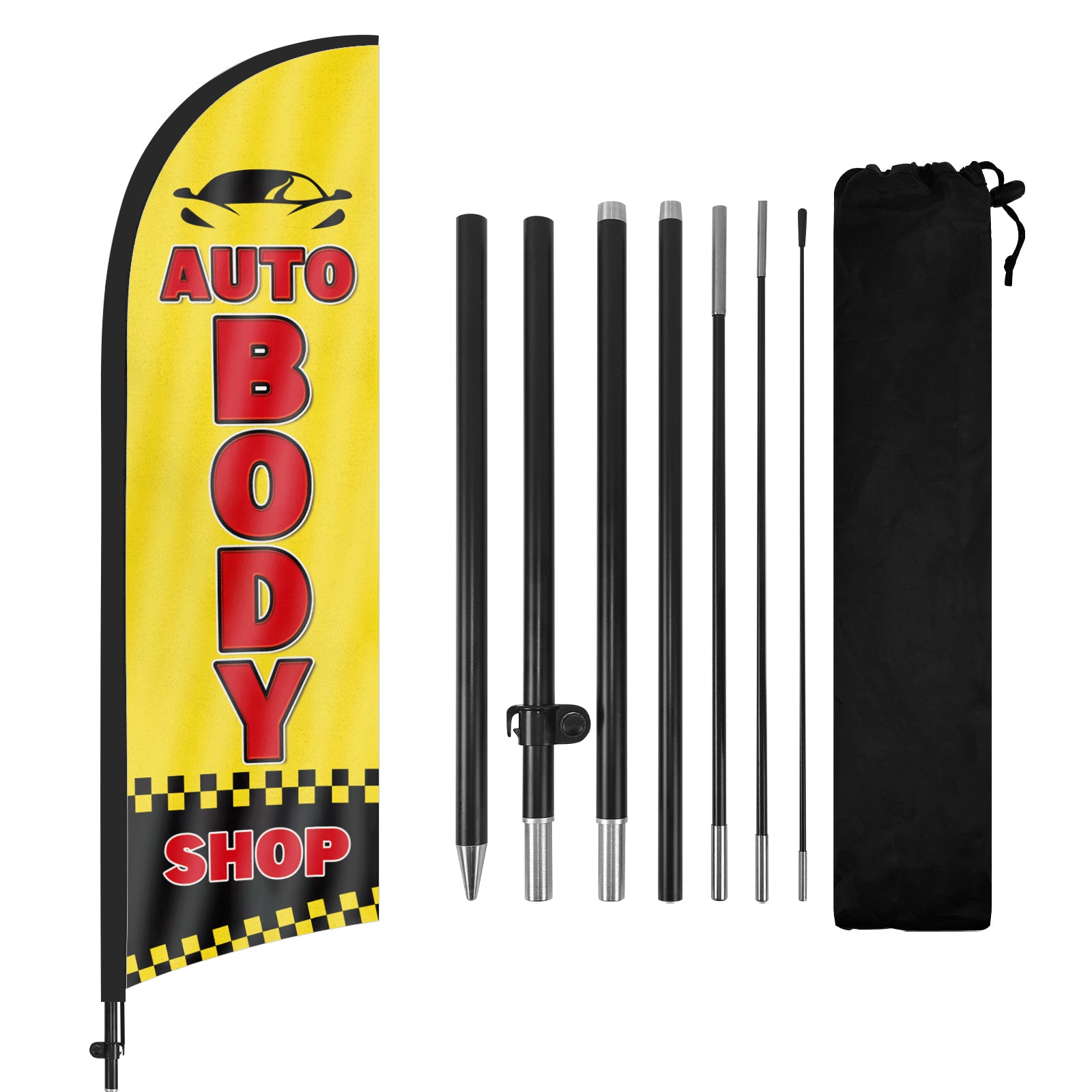 8ft Auto Body Shop Feather Flag Pole Kit