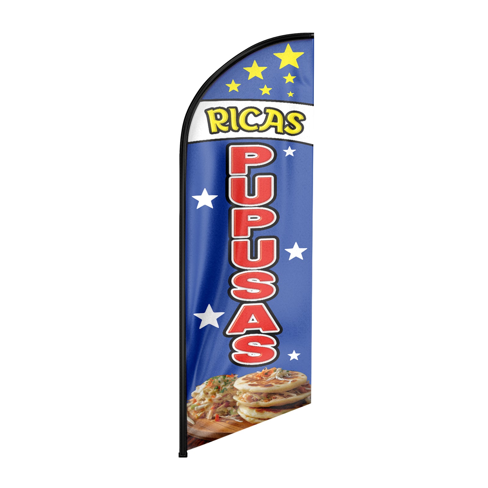 Mexican Food Banner-8ft  Ricas Pupusas Feather Flag!（Flagpole Not Included）