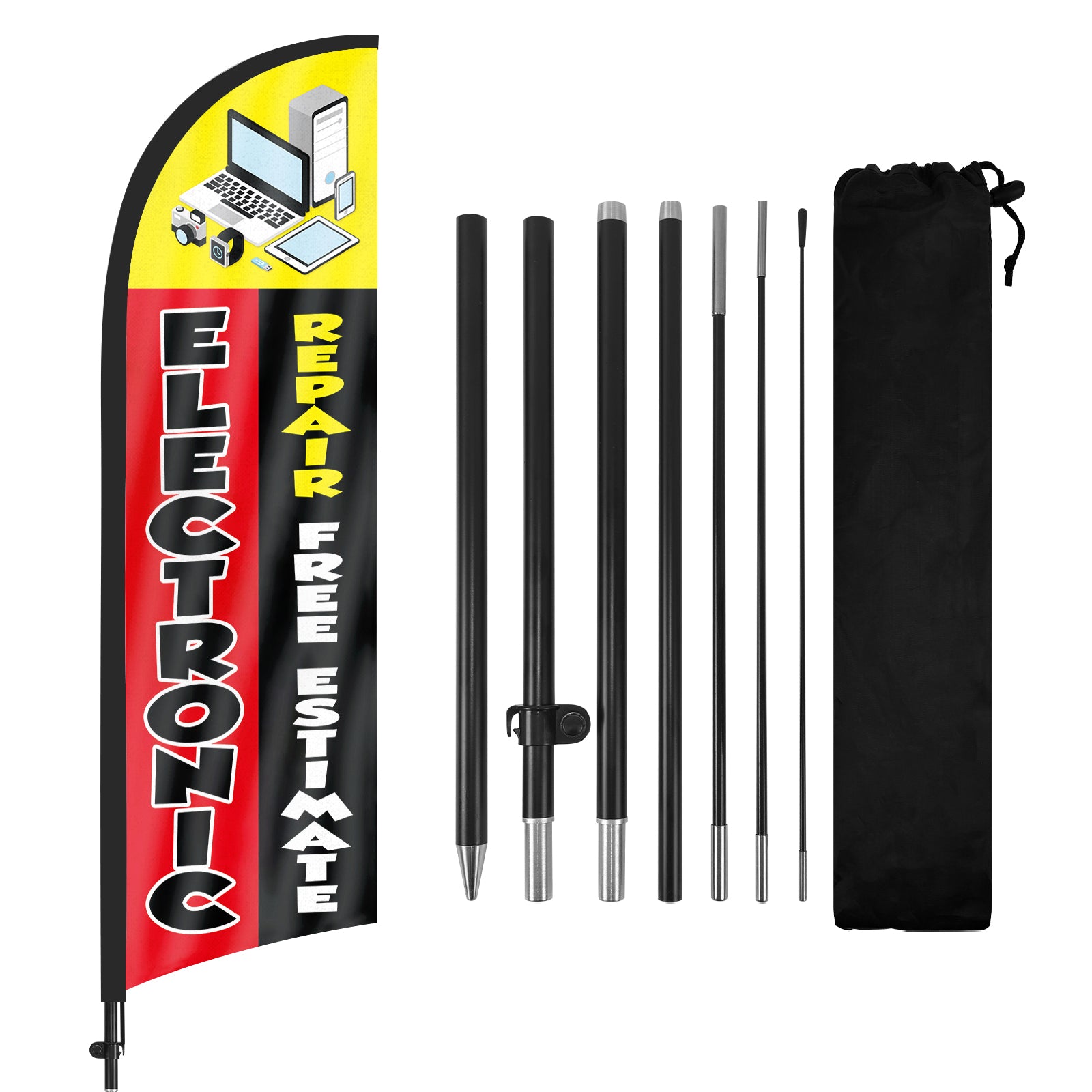 8ft Electronic Repair Feather Flag Pole Kit