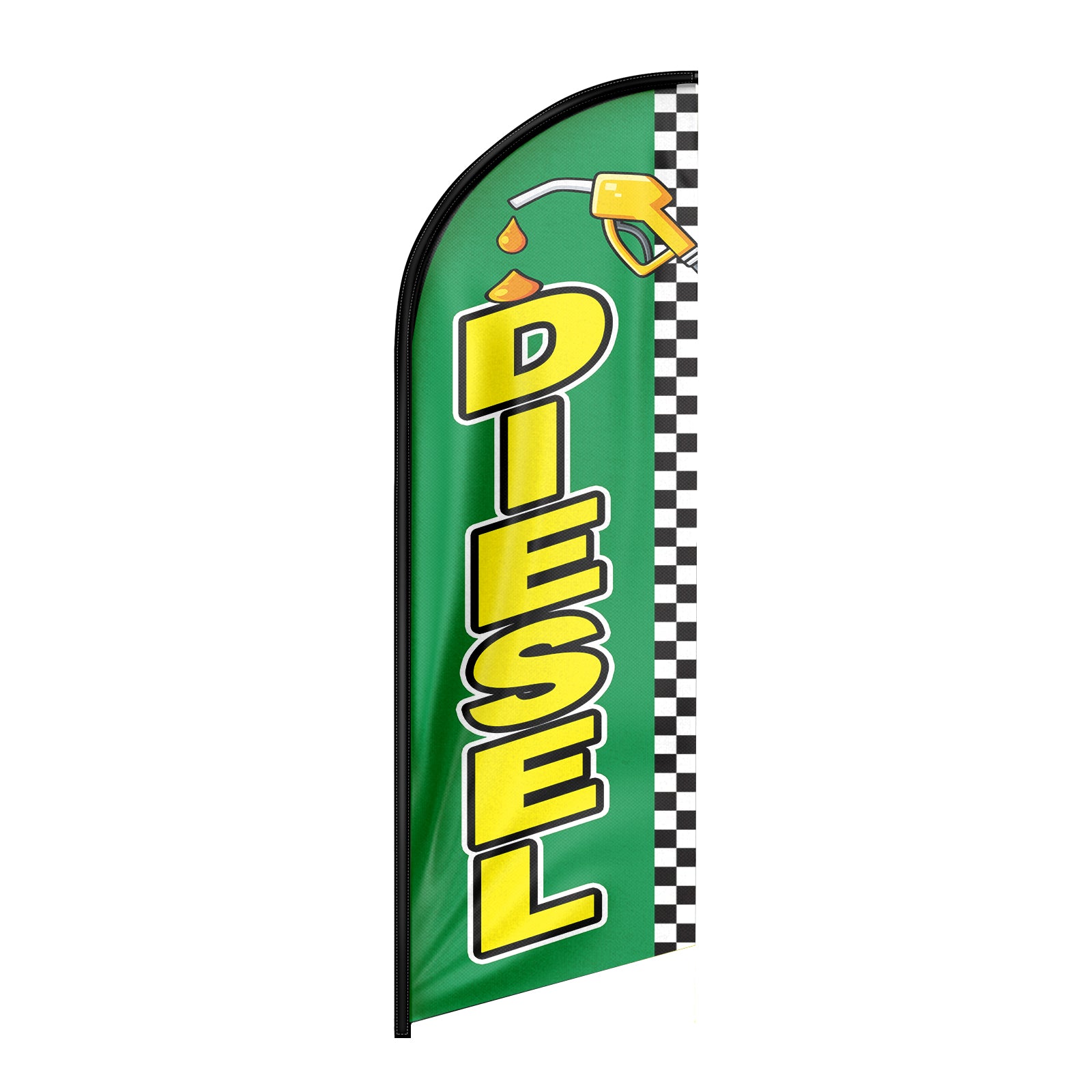 Diesel Sign-8ft Green Diesel Feather Flag: Advertising Banner for Diesel Business（Flagpole Not Included）