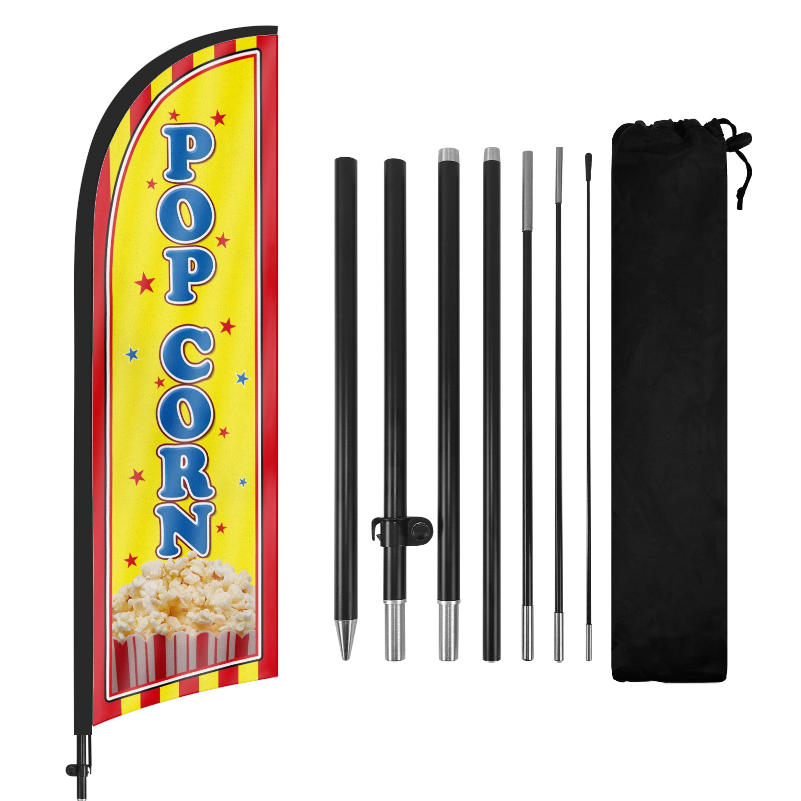 8FT Pop Corn Feather Flag Pole Kit
