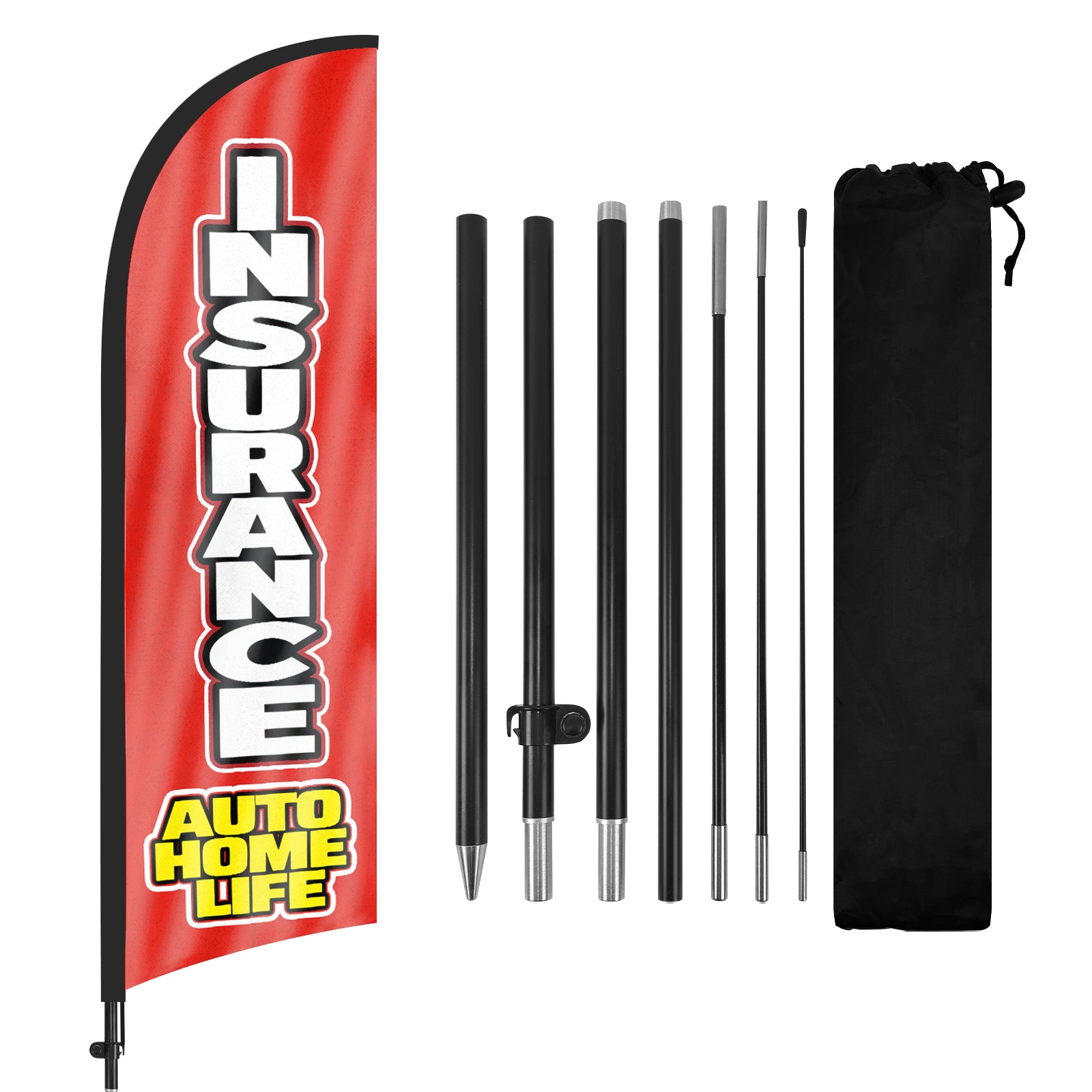 8ft Insurance Feather Flag with Pole & Stake