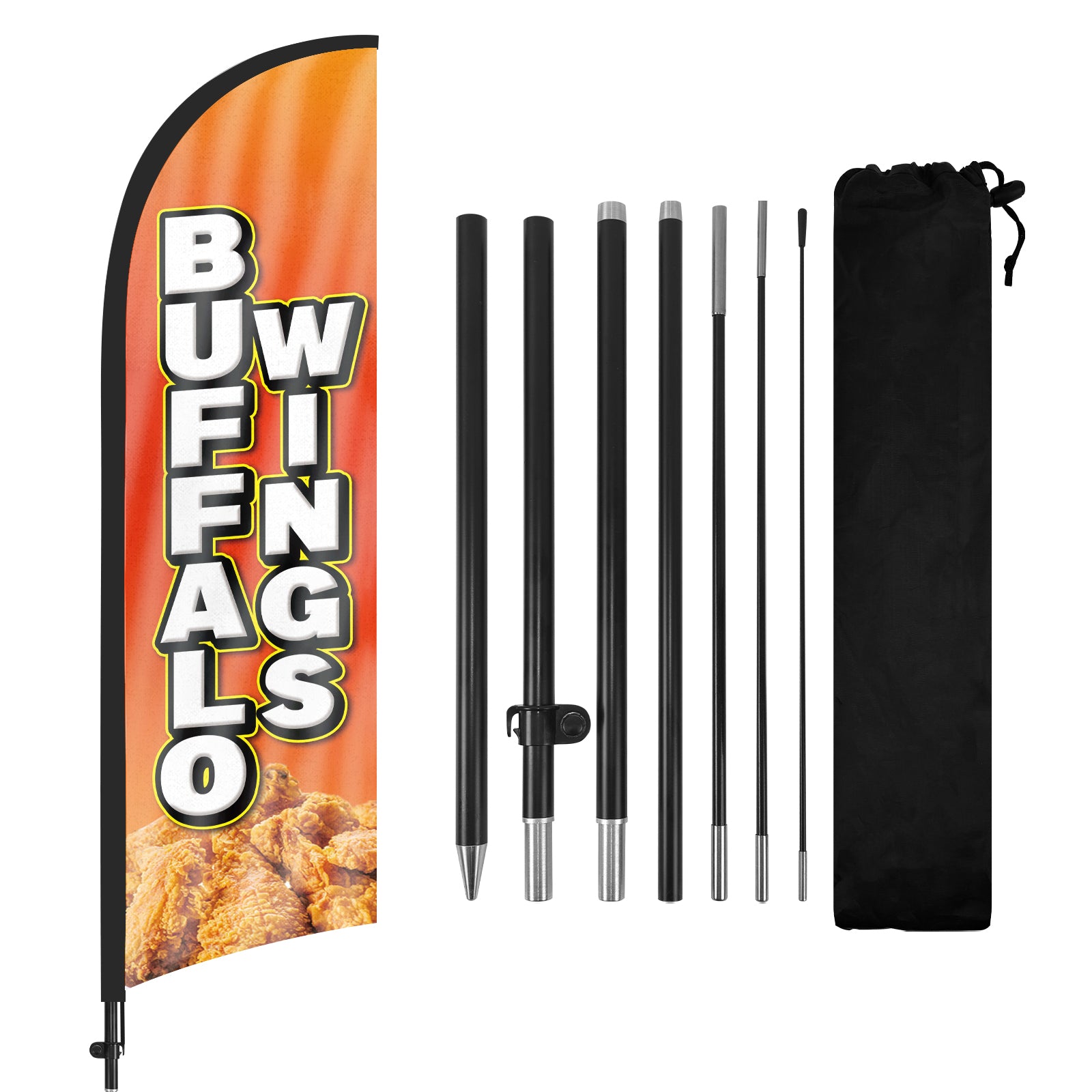 8Ft Buffalo Wings Feather Flag Pole Kit