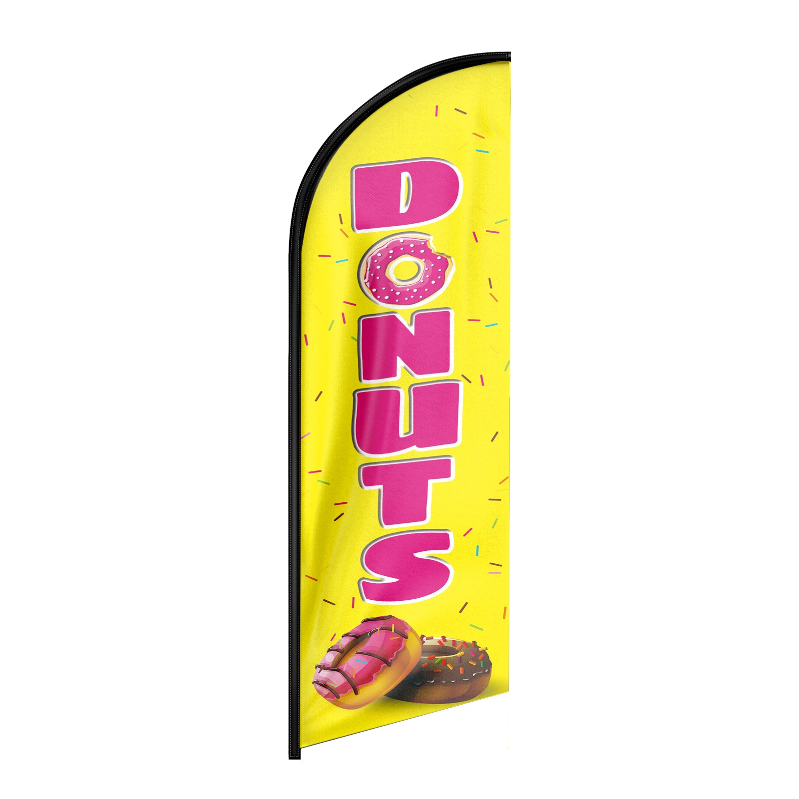 Donut Sign-8ft Yellow Donuts Feather Flag!（Flagpole Not Included）