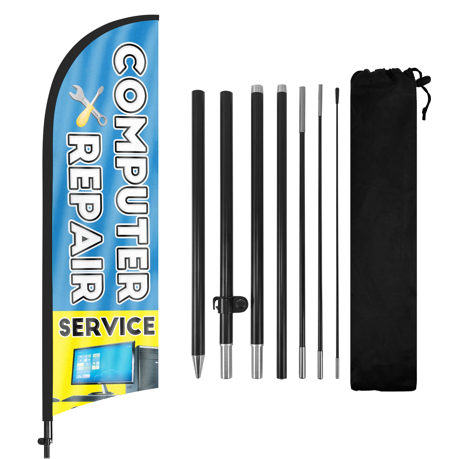 8ft Computer Repair Feather Flag Pole Kit