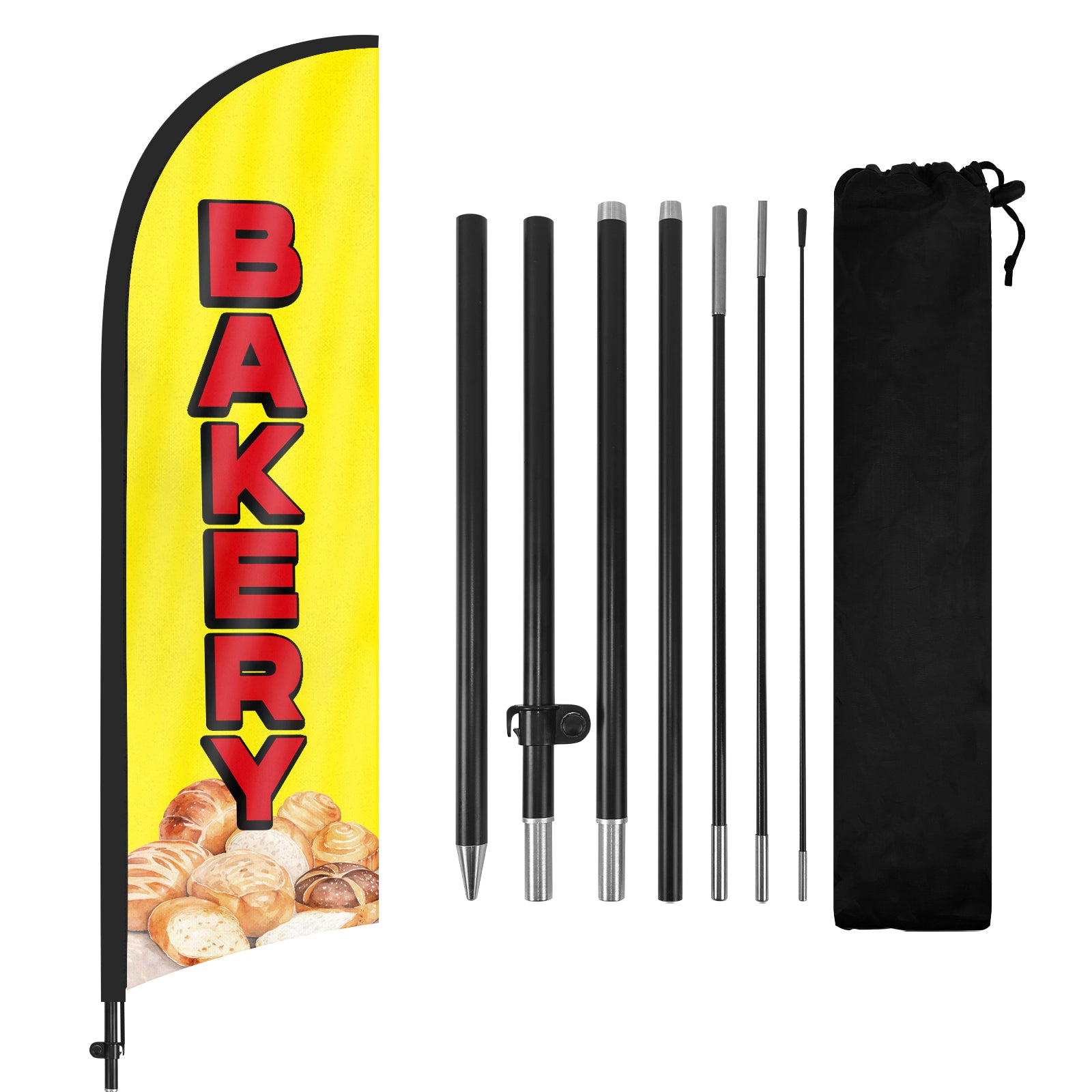 Bakery Sign-8ft Bakery Feather Flag Kit  with Pole and Stake