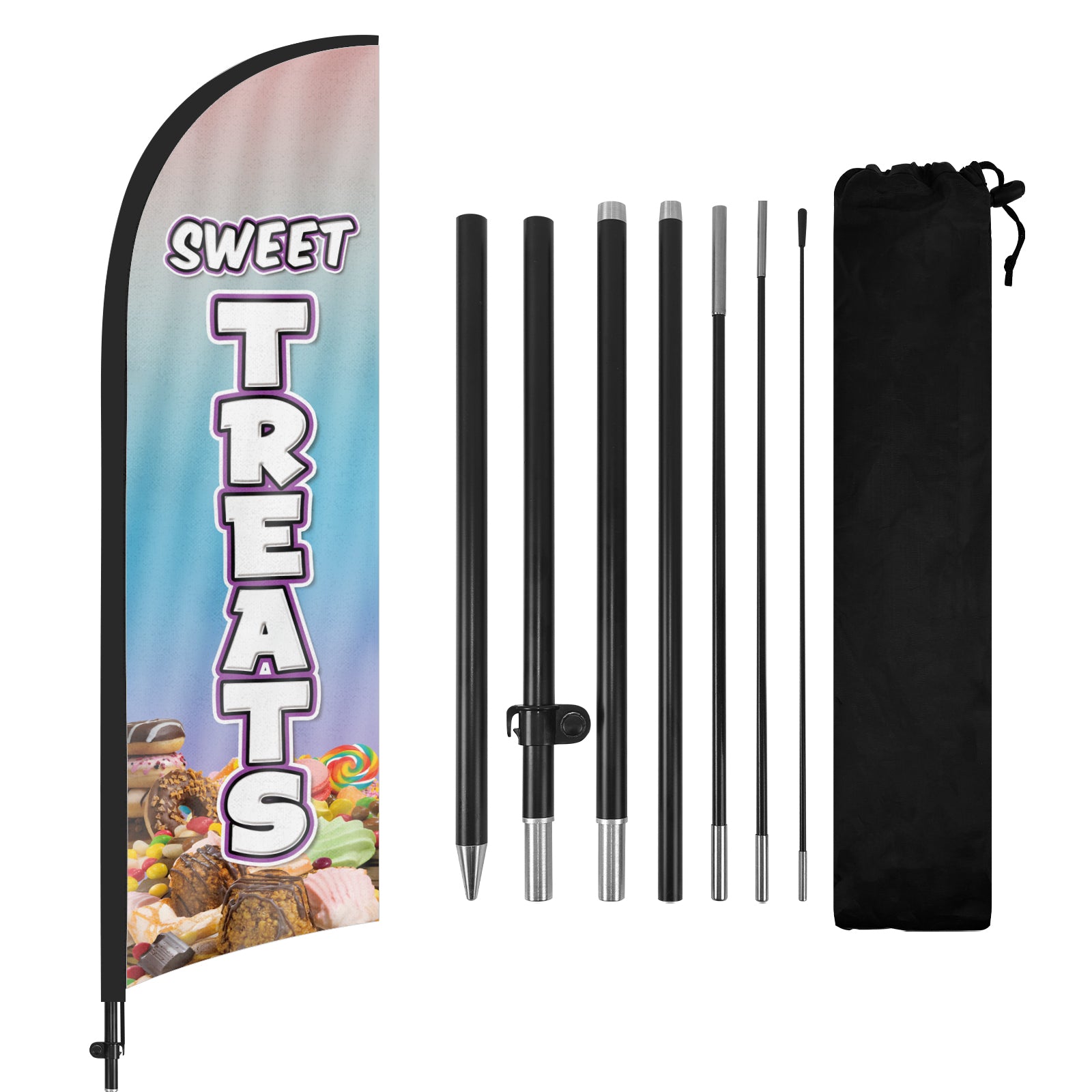 8ft Sweet Treats 01 Feather Flag with Pole and Stake