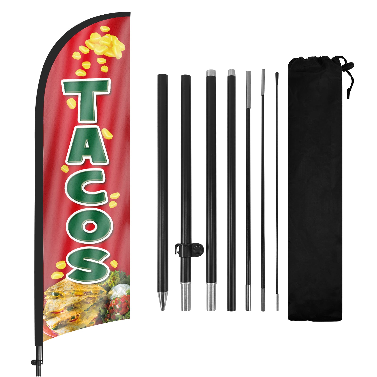 8ft Tacos Feather Flag Pole Kit