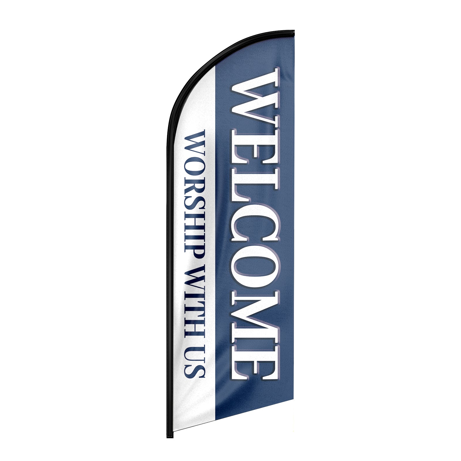 8ft Welcome Worship With Us Feather Flag (8ft Flagpole Not Included)