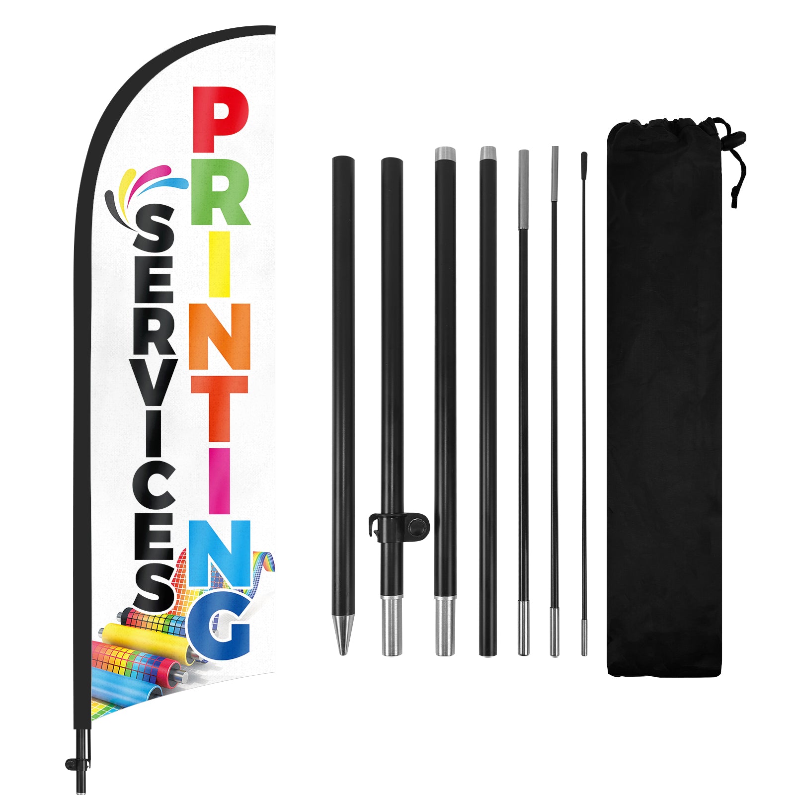 8Ft Printing White Feather Flag with Pole & Stake