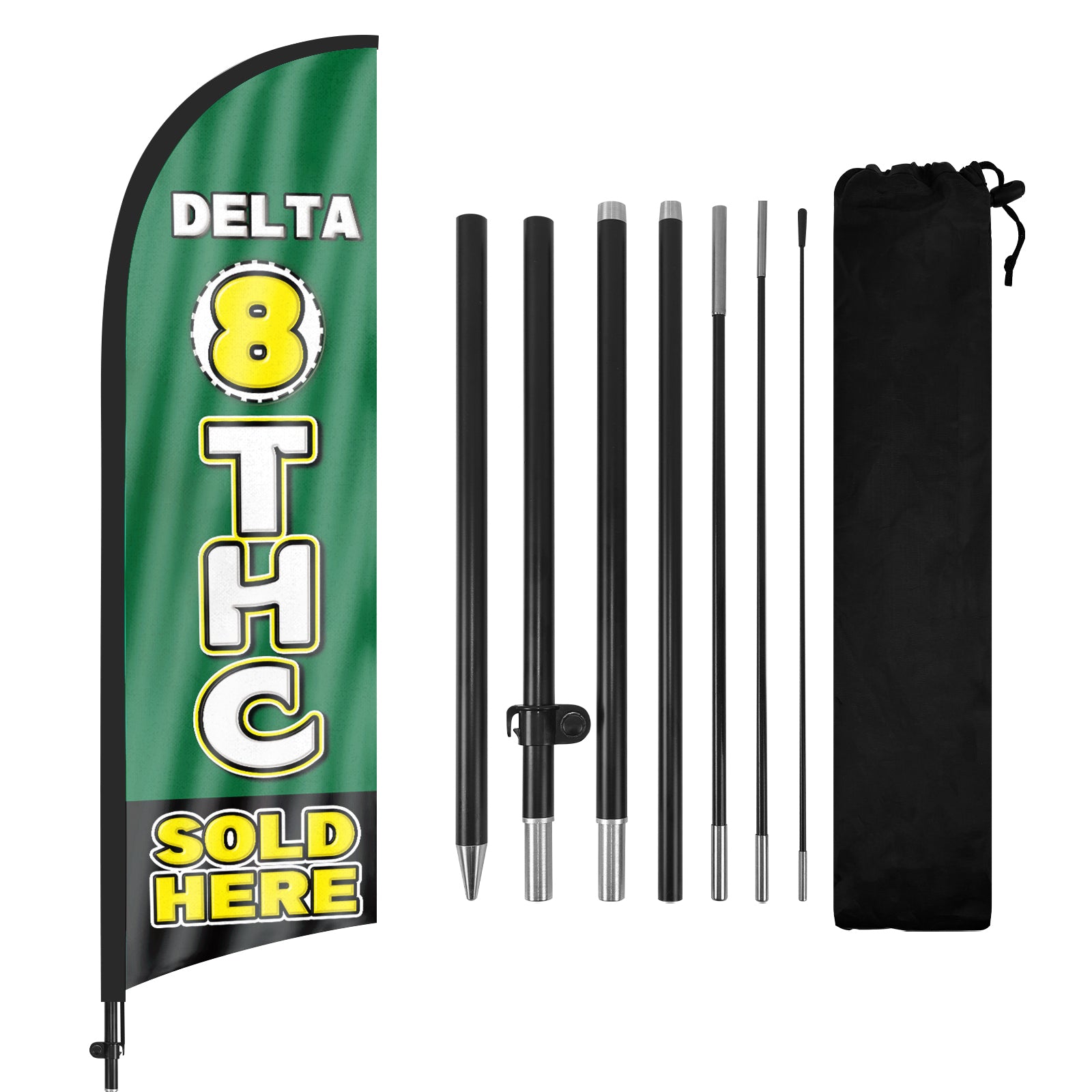 8Ft Delta 8 THC Sold Here 01 Feather Flag with Pole & Stake