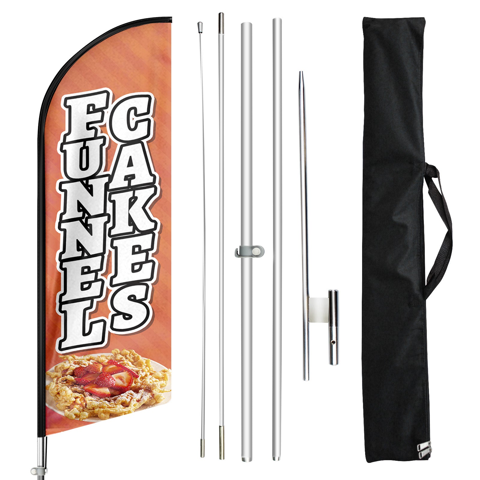 Cake Sign-11ft Funnel Cakes Swooper Flag Feather Flag Pole Kit