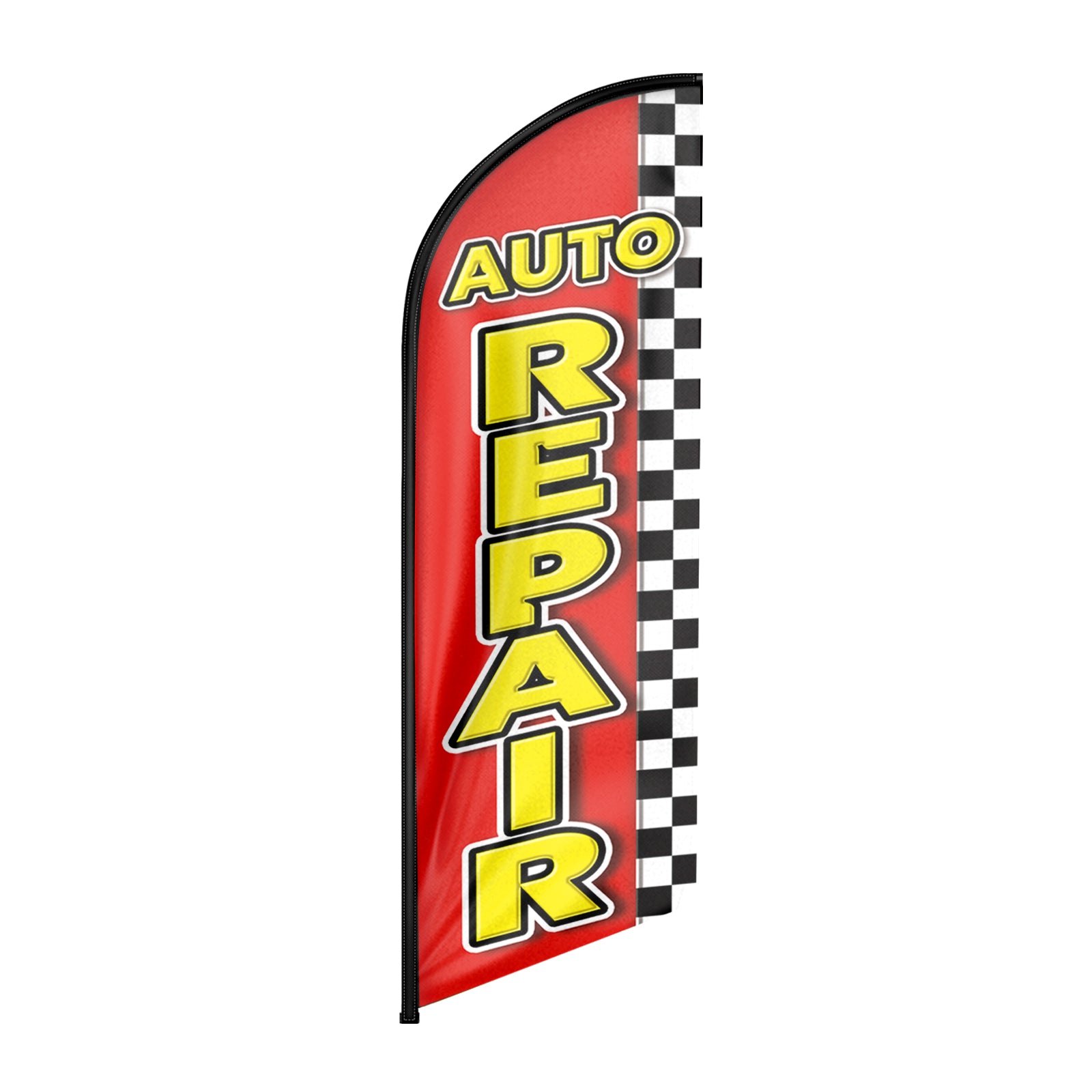 Auto Repair Signs-8ft Red Auto Repair Feather Flag（Flagpole Not Included）