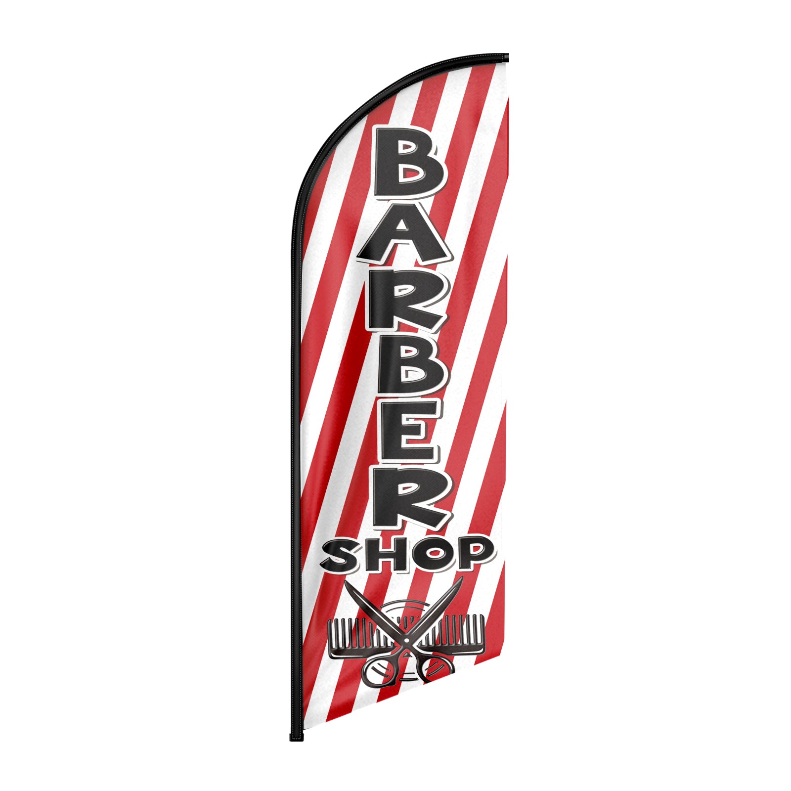 Signs For Barber Shop-8FT Barber Shop Feather Flag for Barber Shop Business（Flagpole Not Included）
